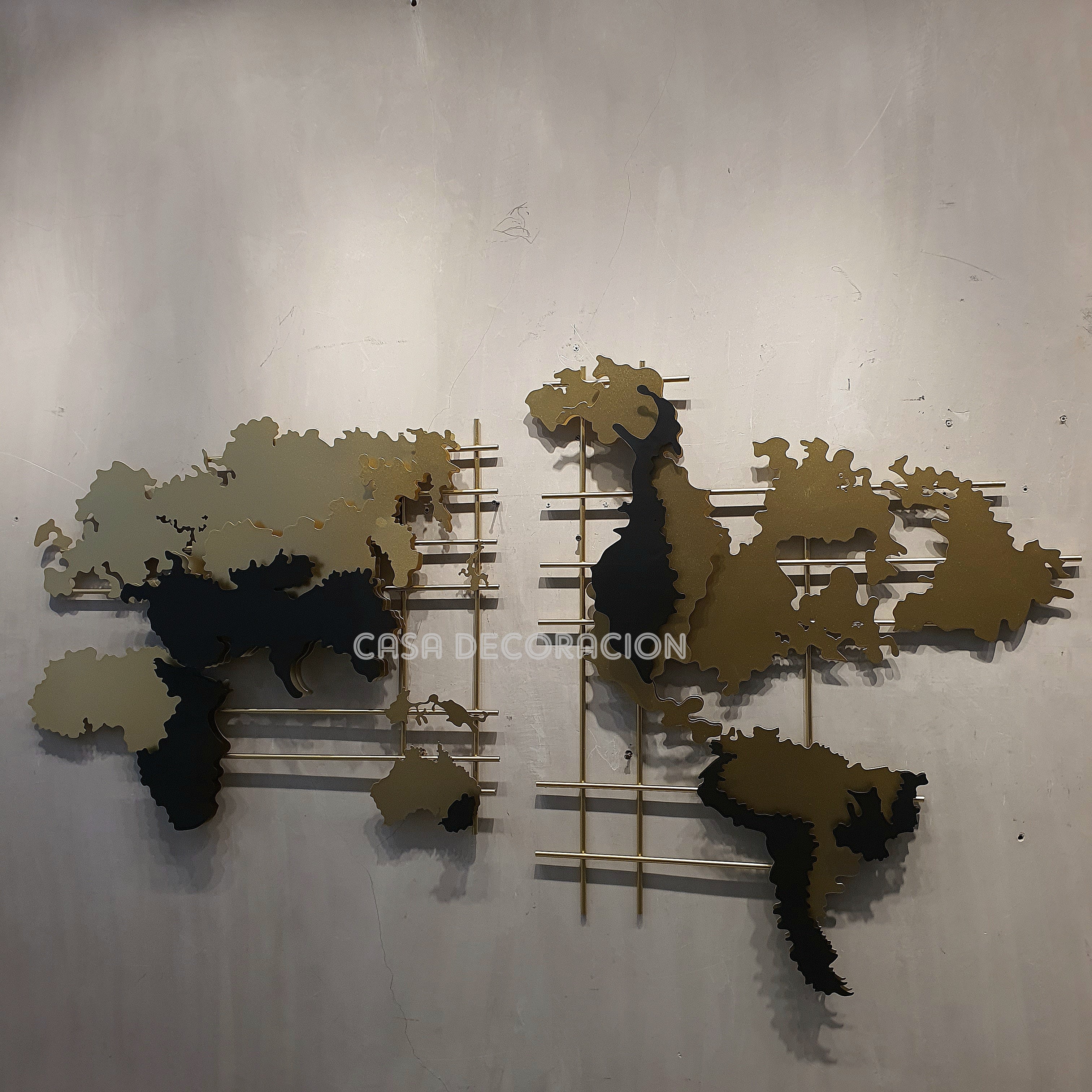 World Map Metal Wall Art