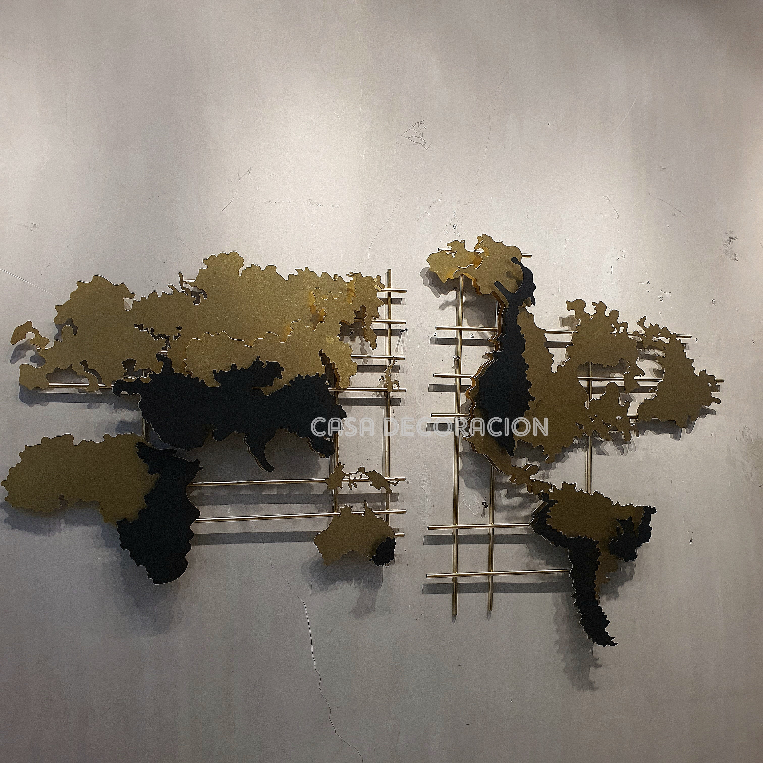 World Map Metal Wall Art