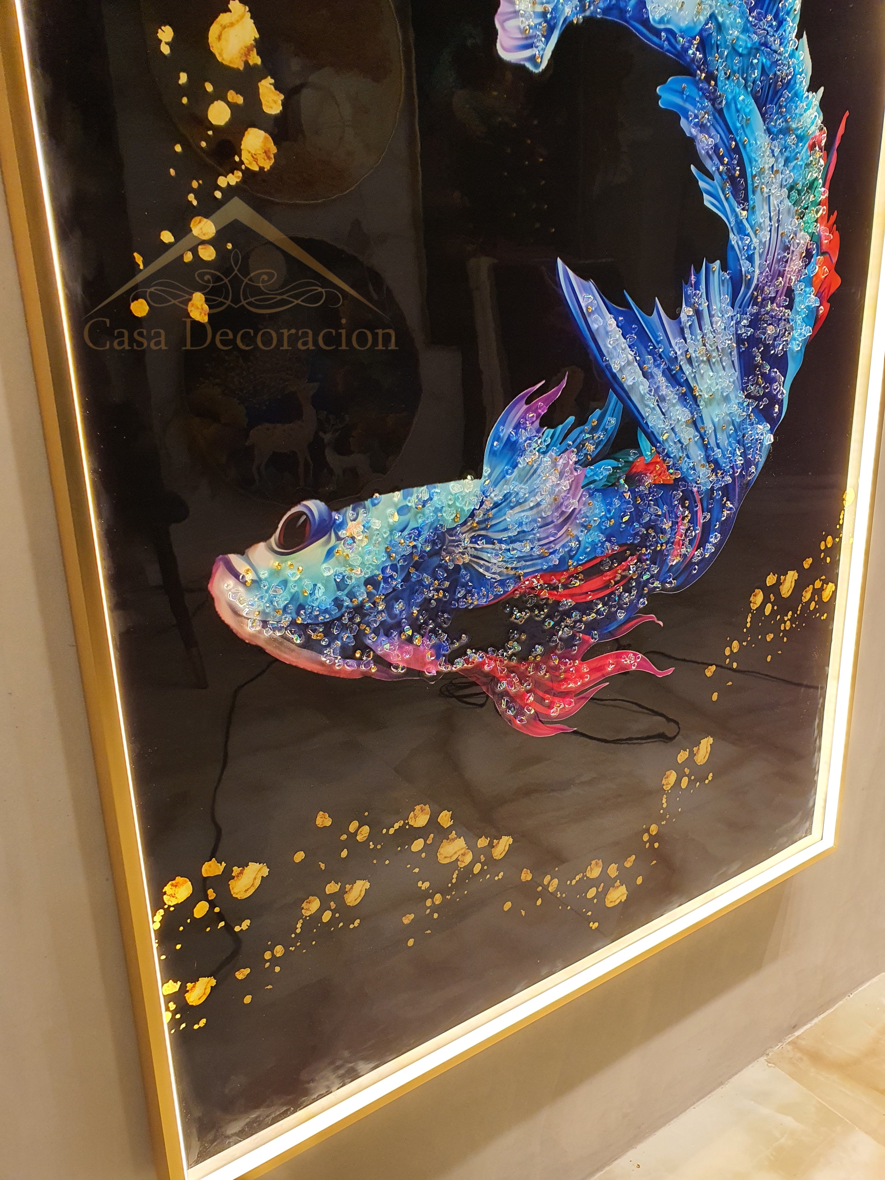 MULTICOLORED BETA FISH - SET OF 3 (100x70*3)