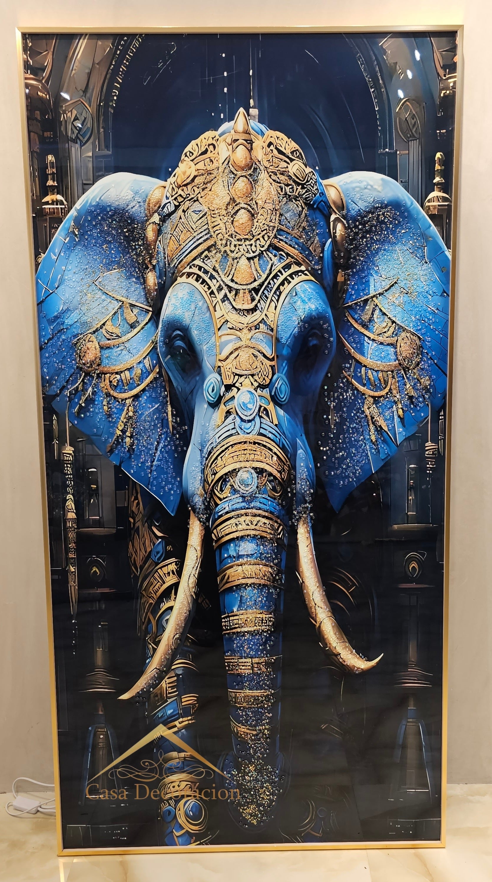 Blue Elephant Crystal Painting