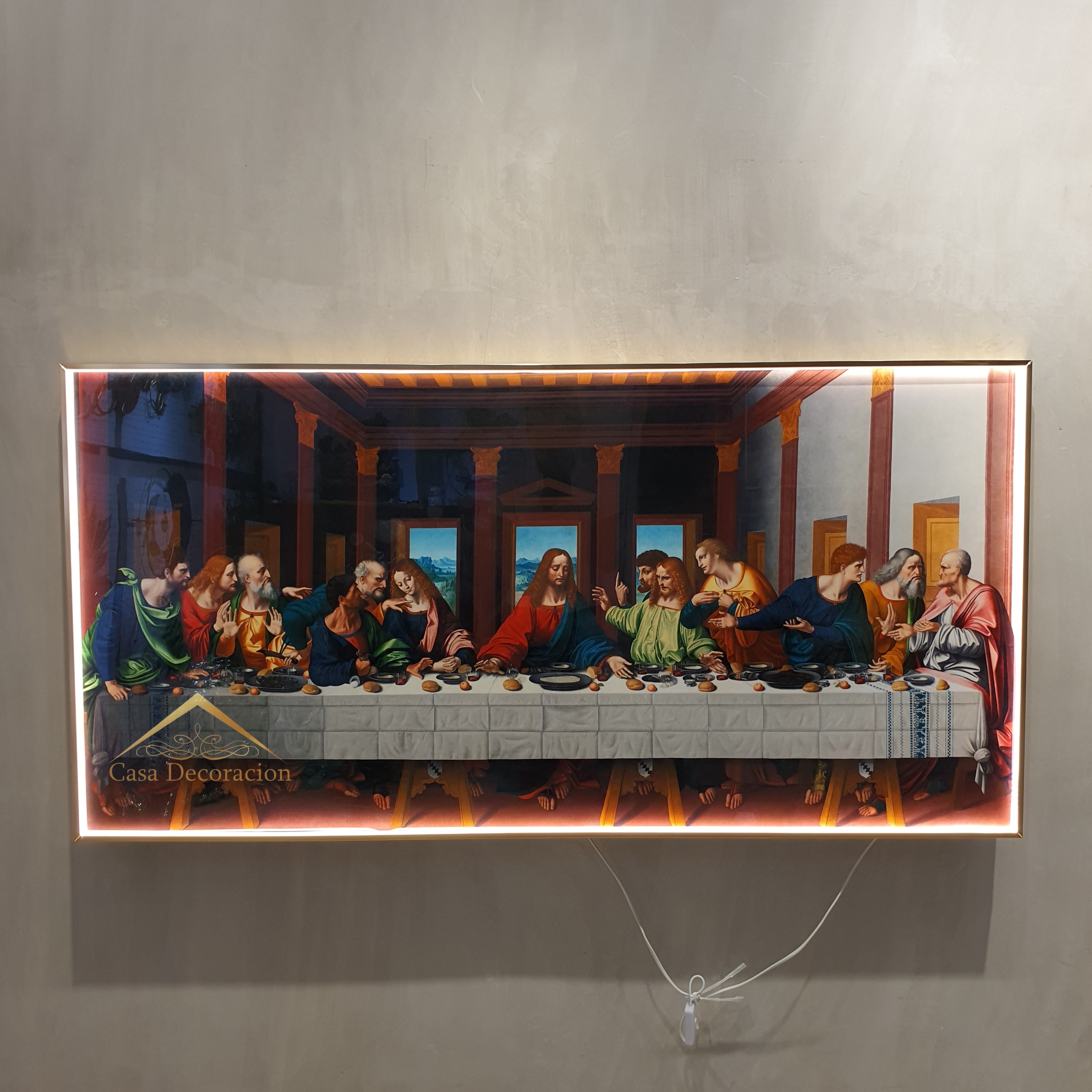 Last Supper Crystal Porcelain Frame w/ LED Lght
