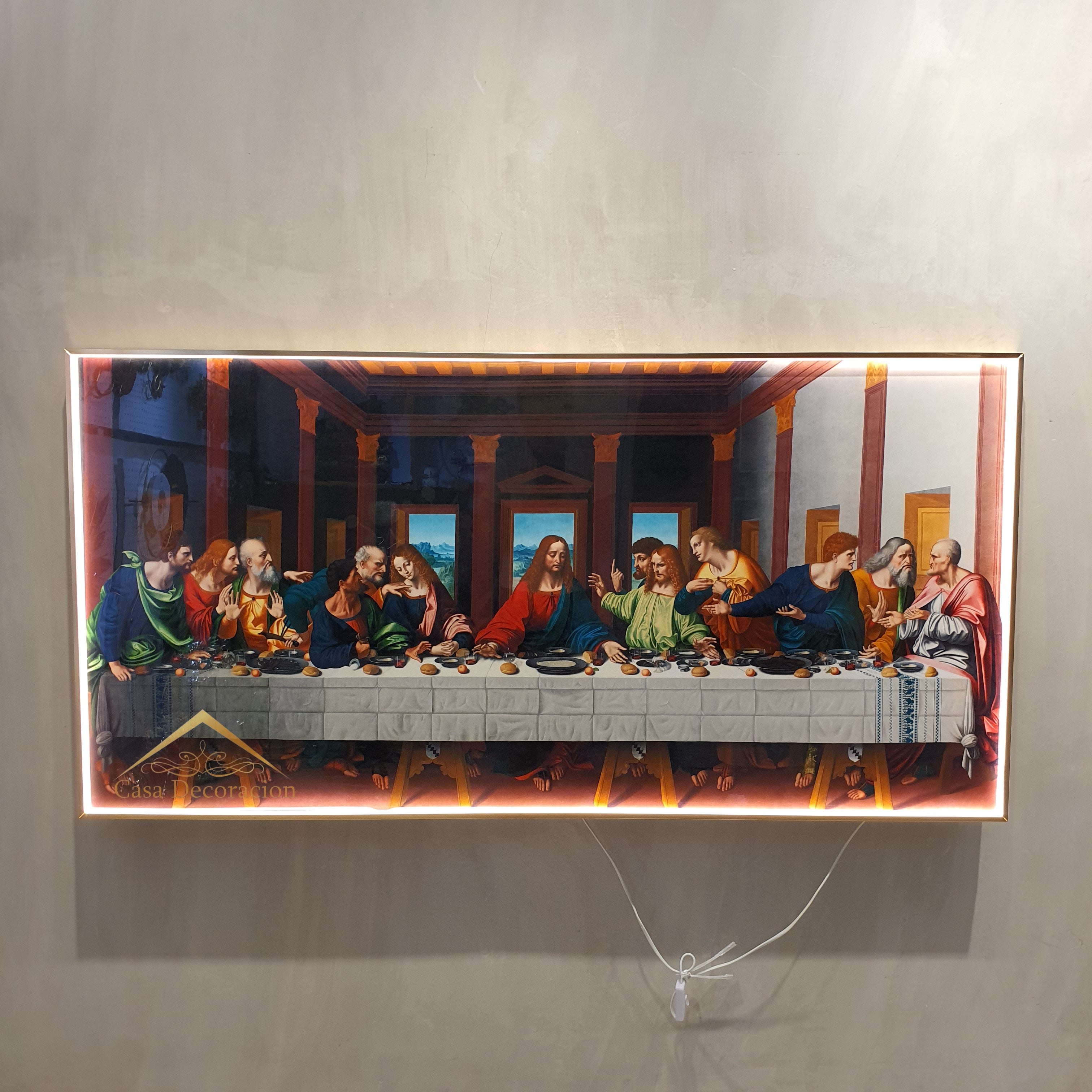 Last Supper Crystal Porcelain Frame w/ LED Lght