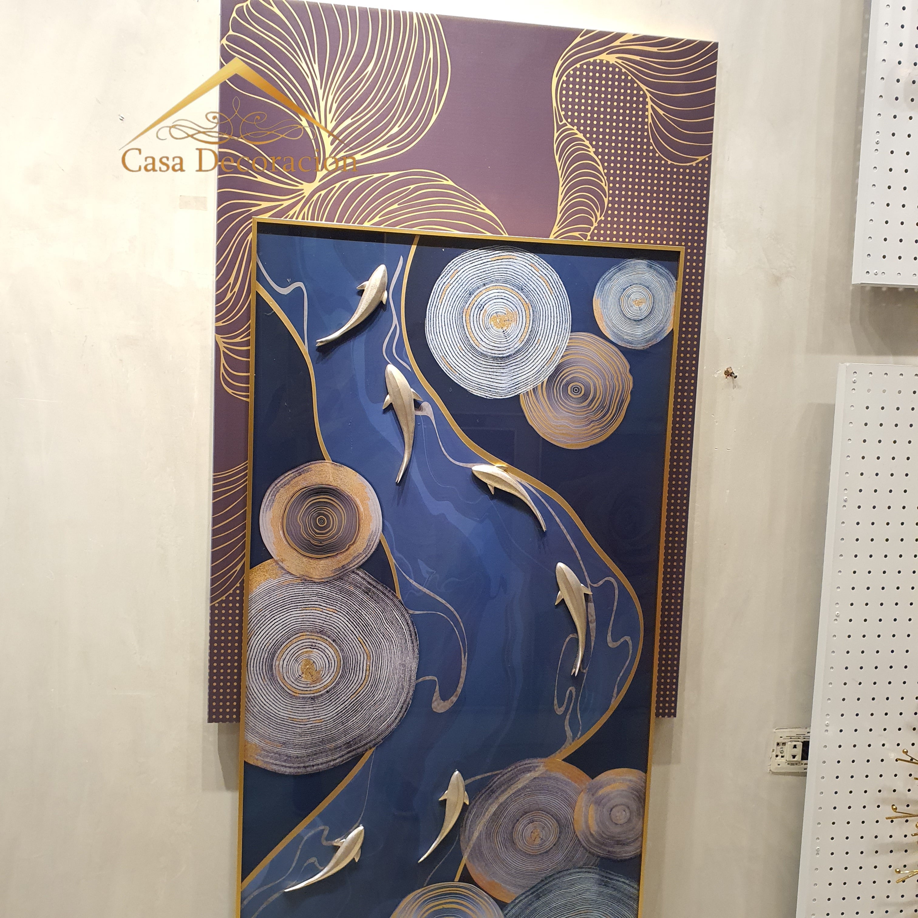 Blue 9 Koi Fishes - Dual Panel