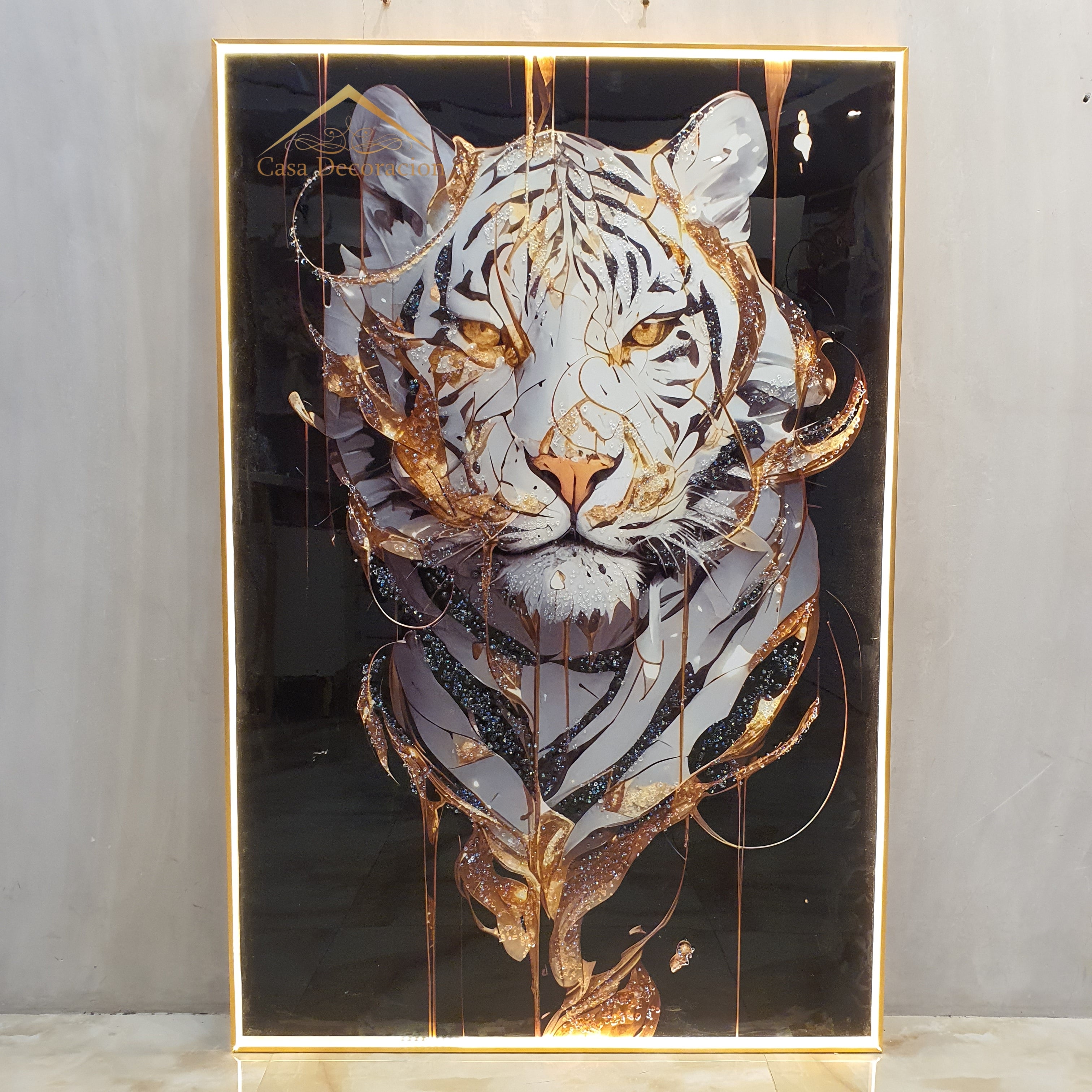 White Tiger Crystal Painting