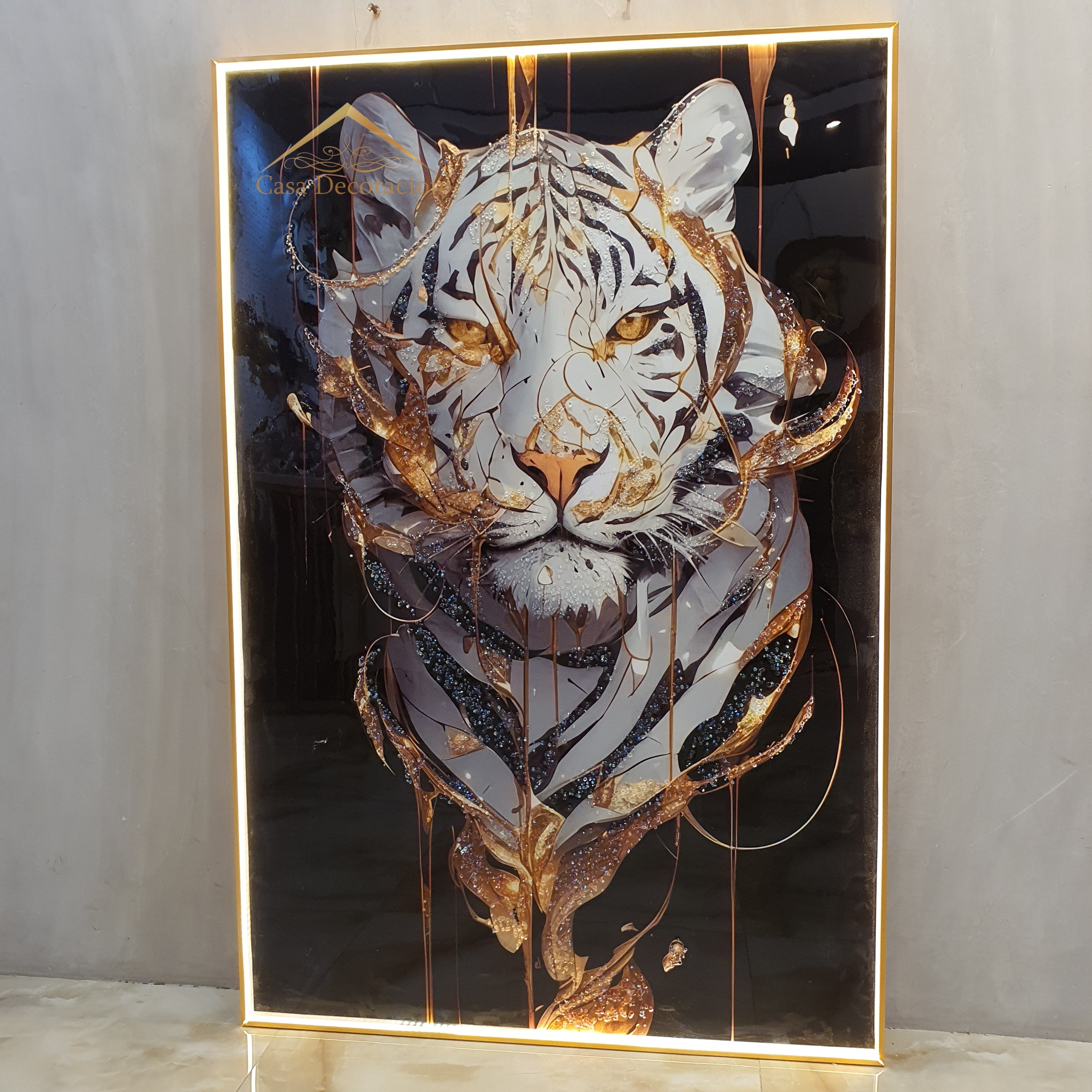 White Tiger Crystal Painting