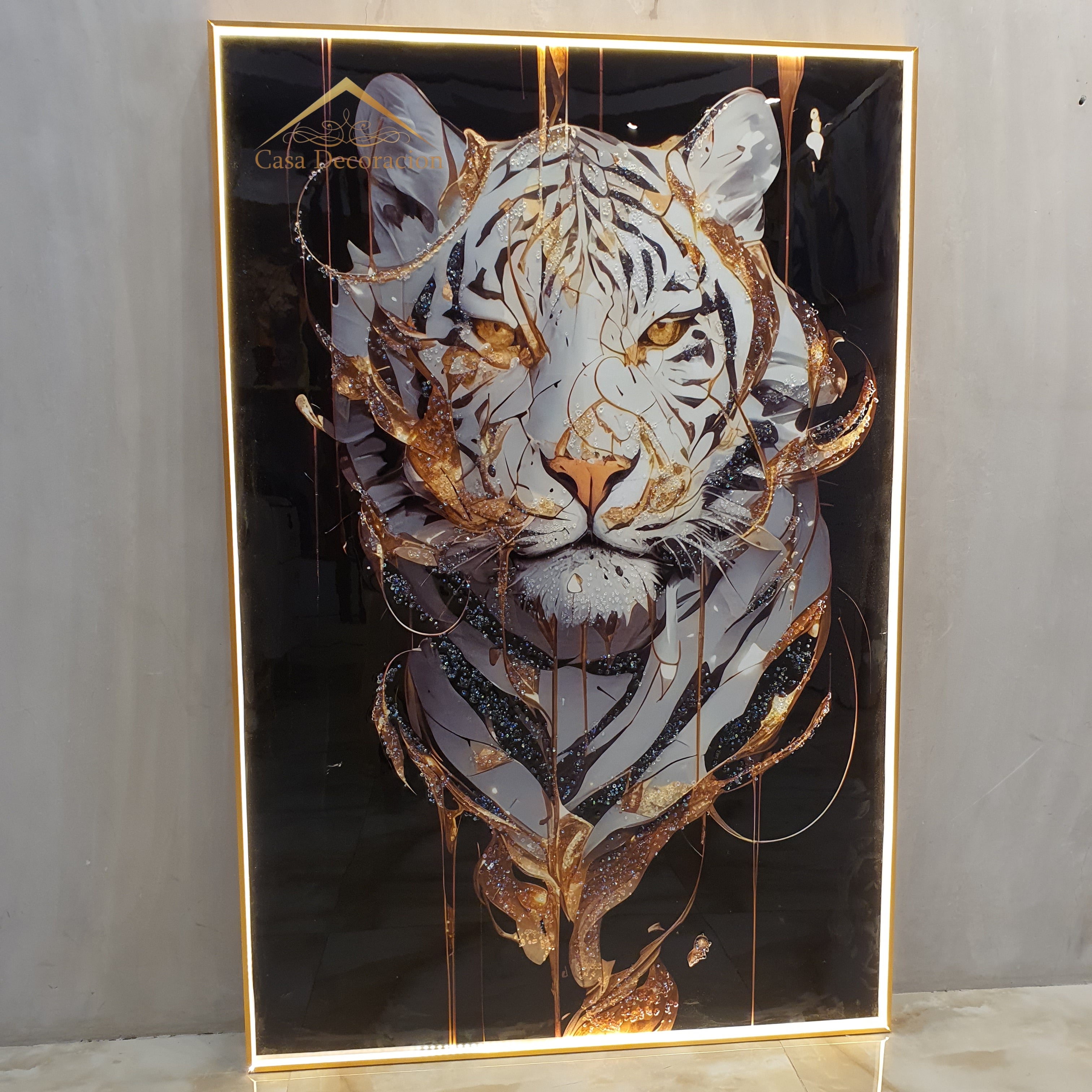White Tiger Crystal Painting