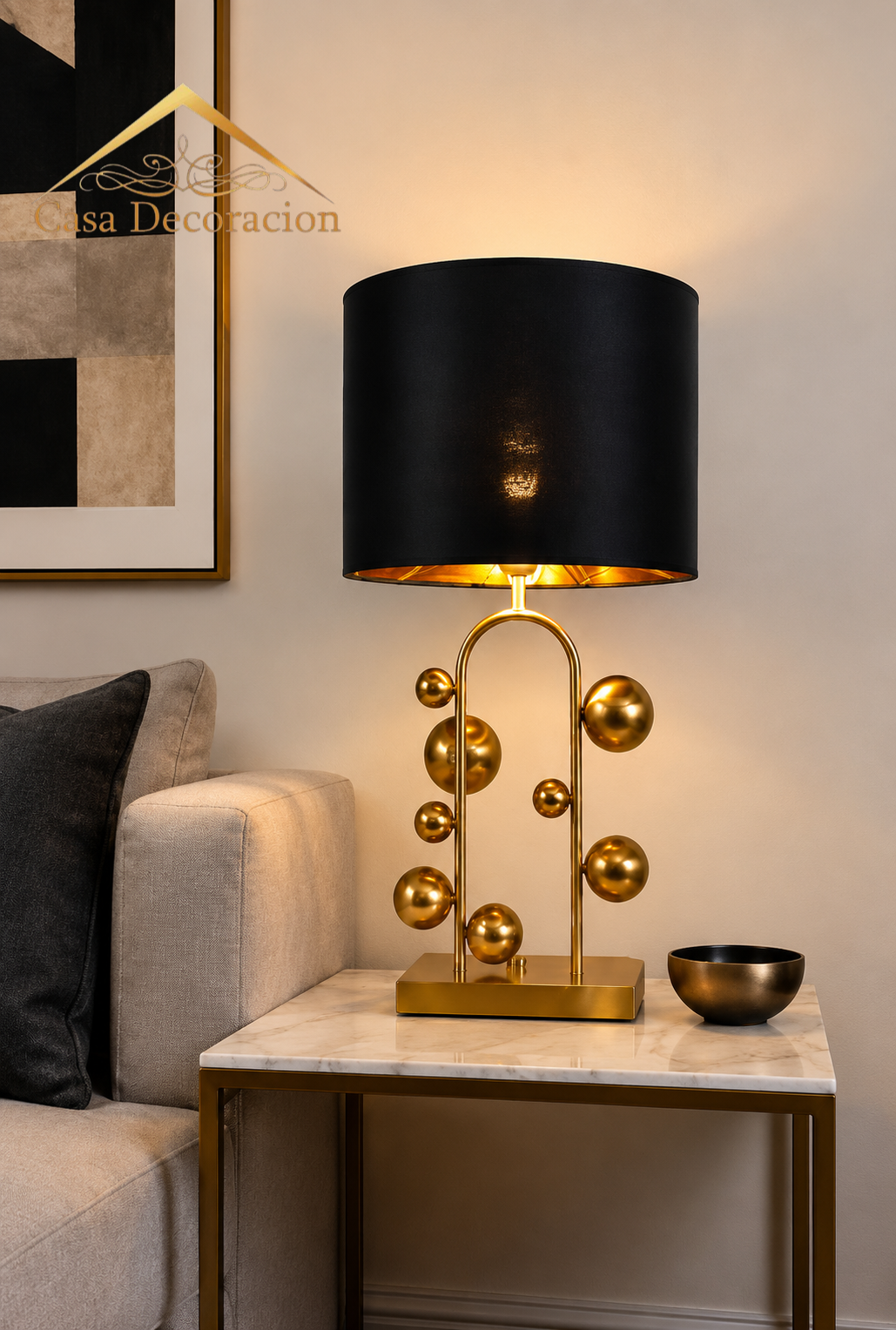 Gold Bubbles Table Lamp Shade