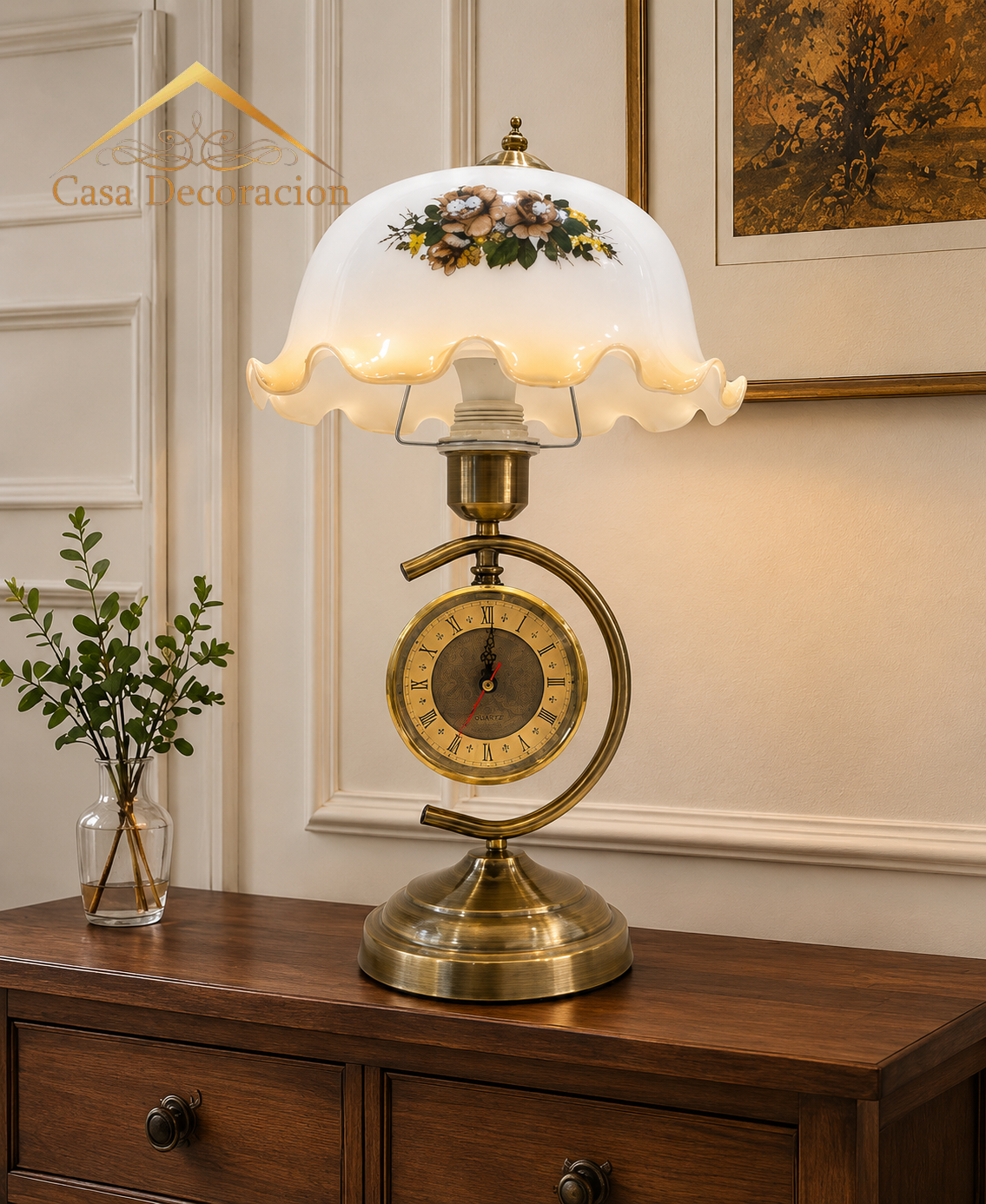 Vintage Globe w/clock Night Lamp