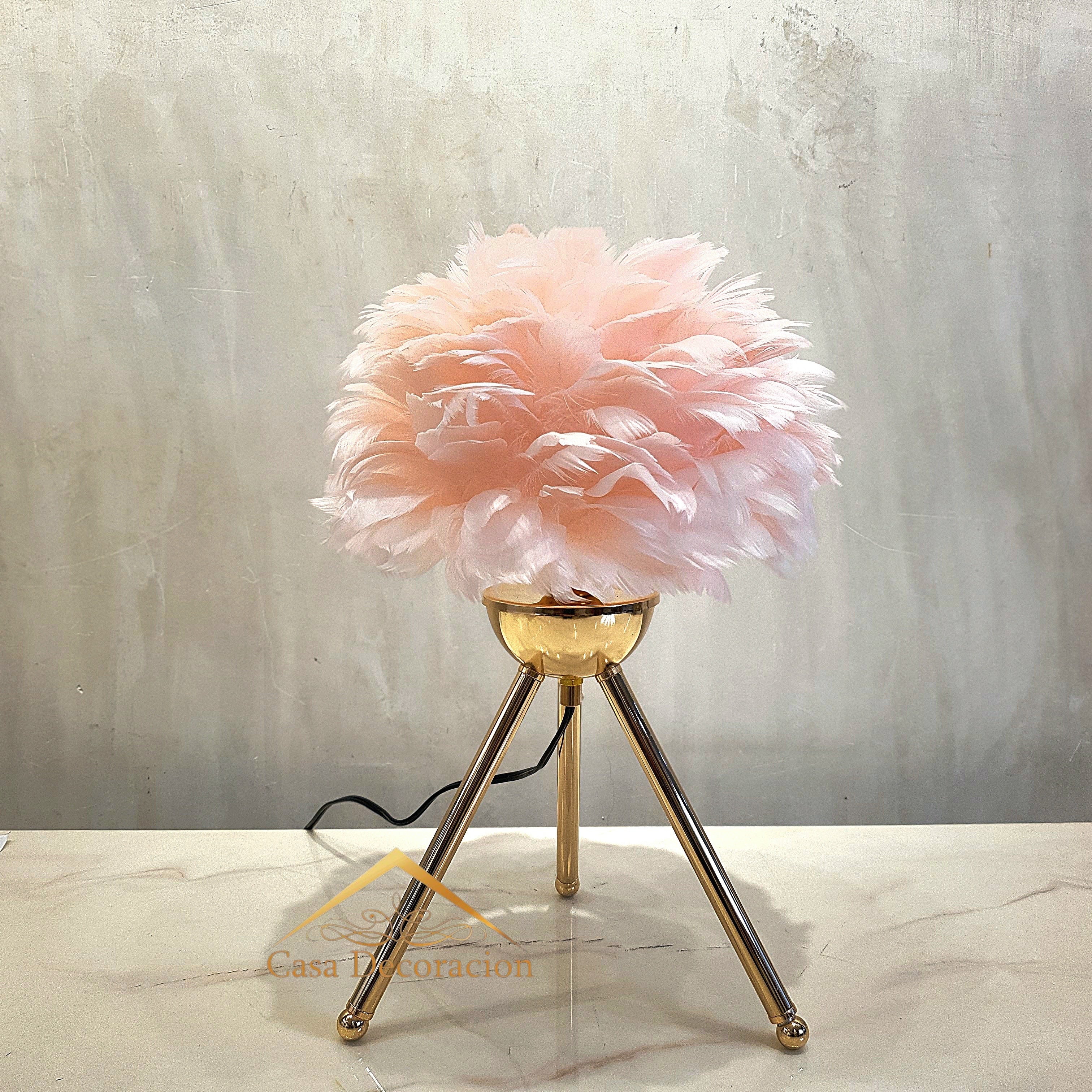 Pink Feather Table Lamp