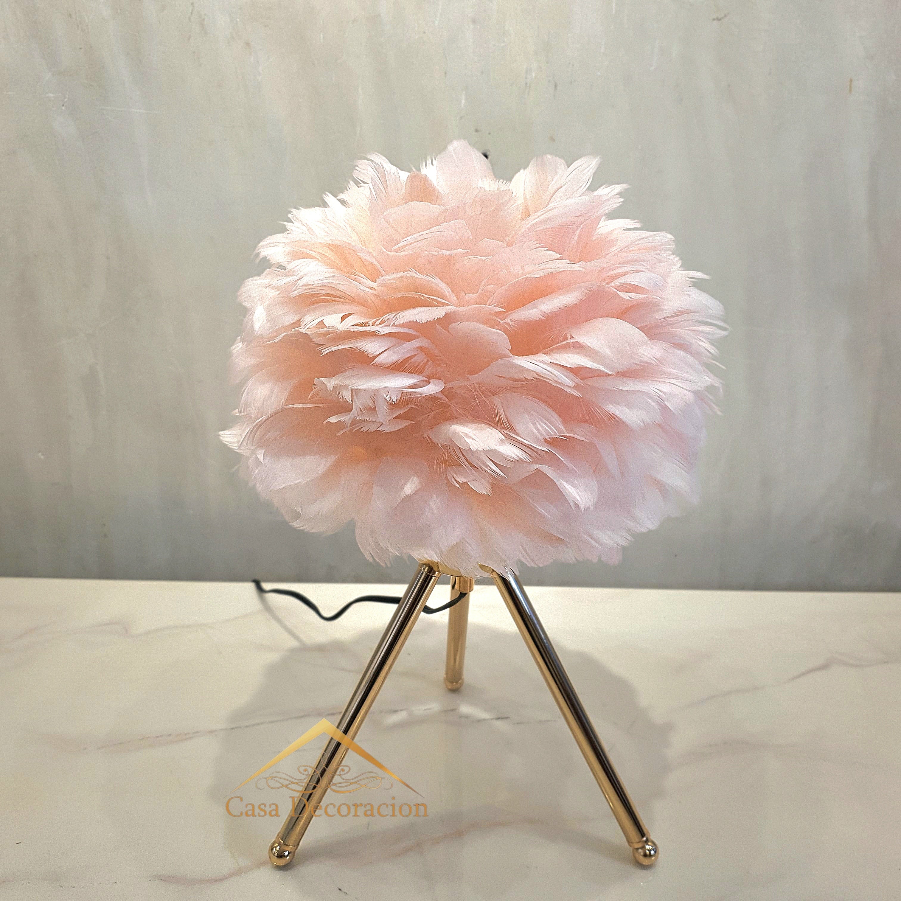 Pink Feather Table Lamp
