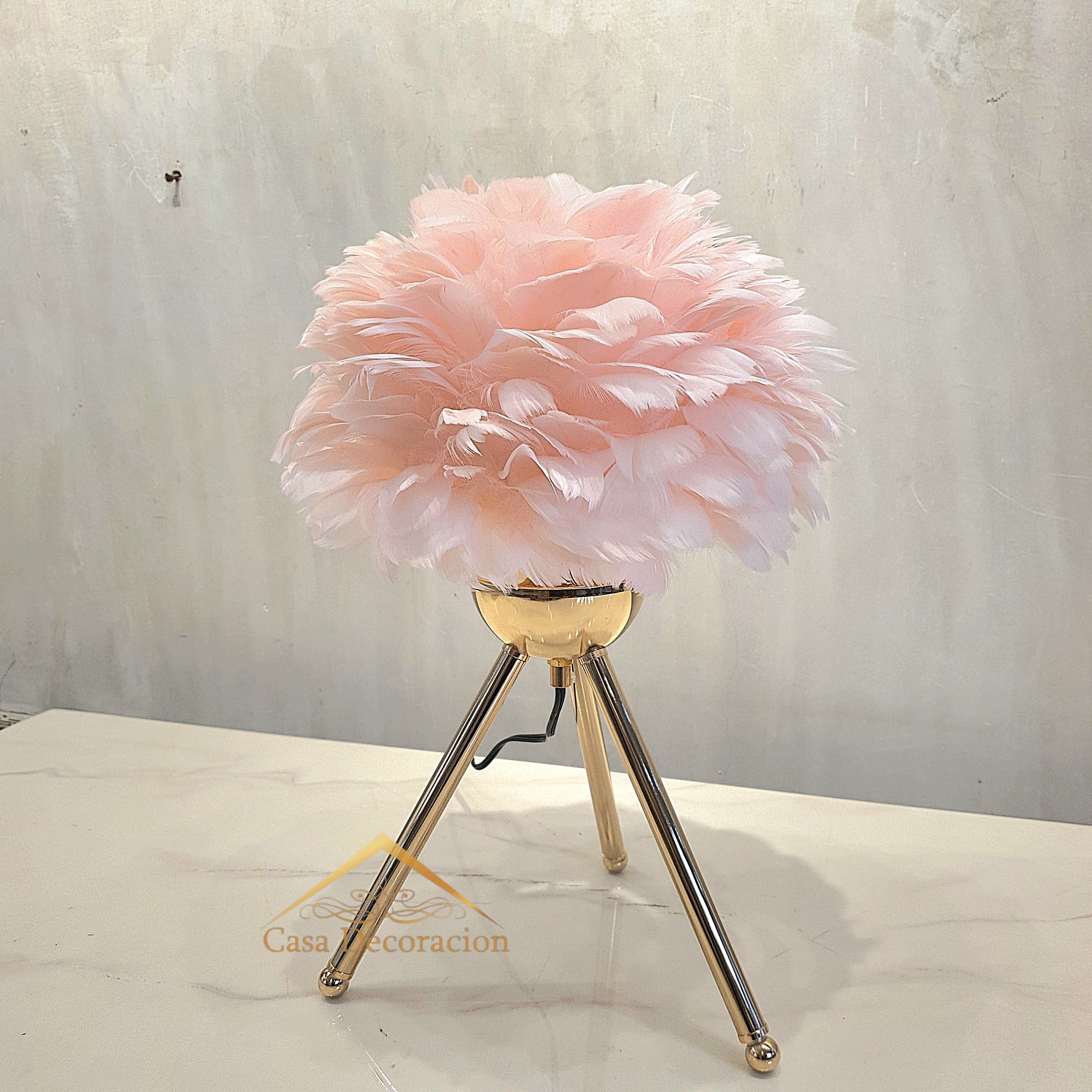 Pink Feather Table Lamp
