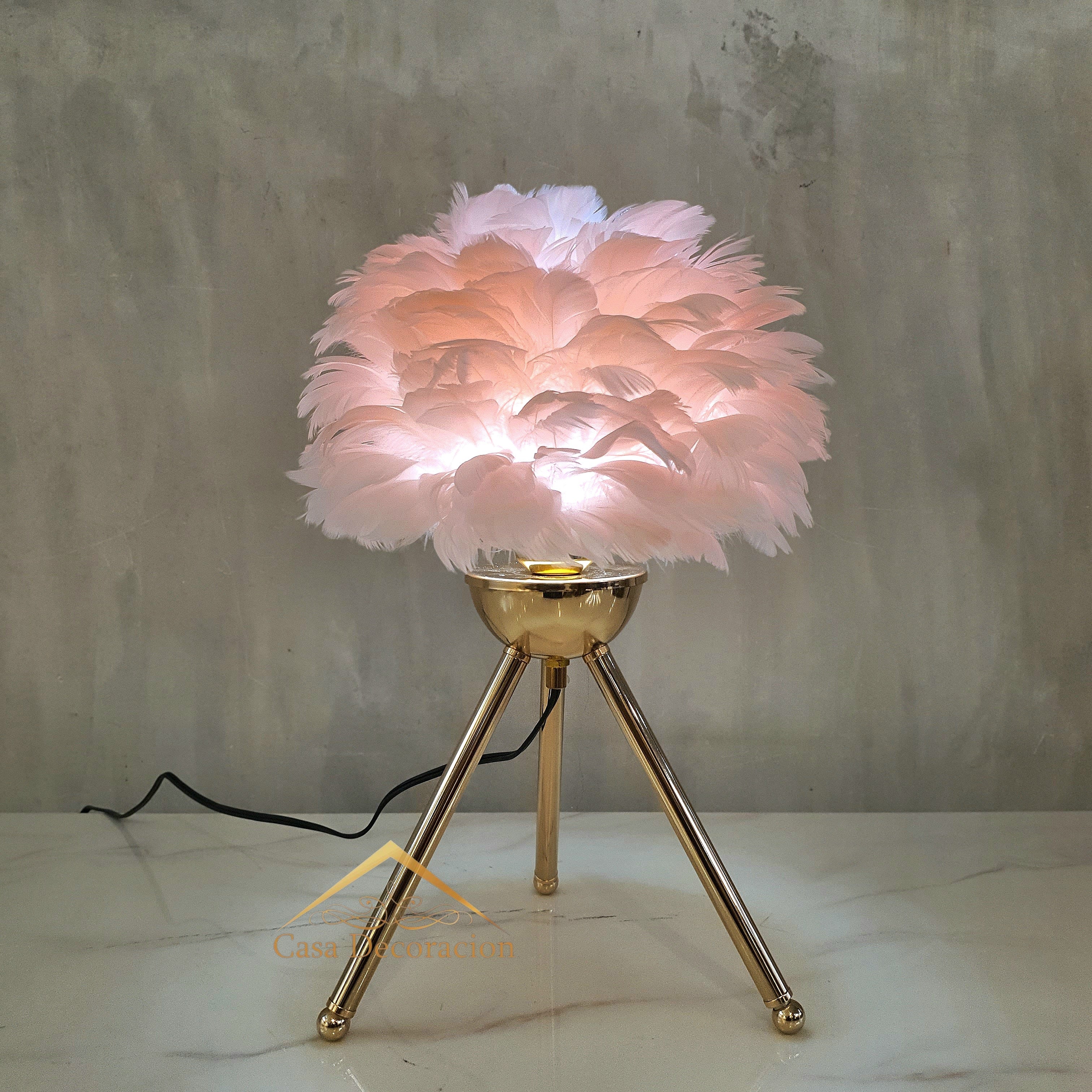 Pink Feather Table Lamp