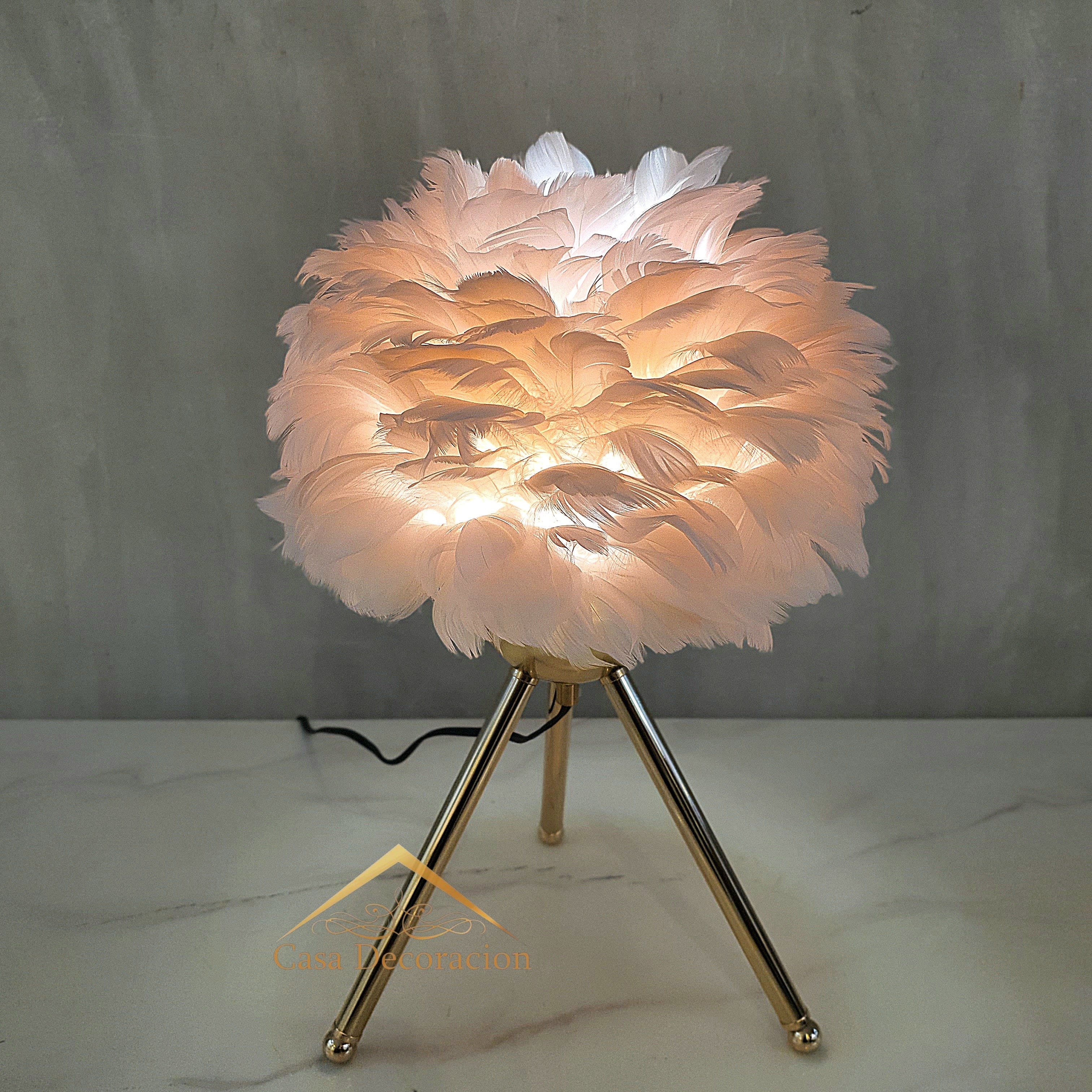 Pink Feather Table Lamp