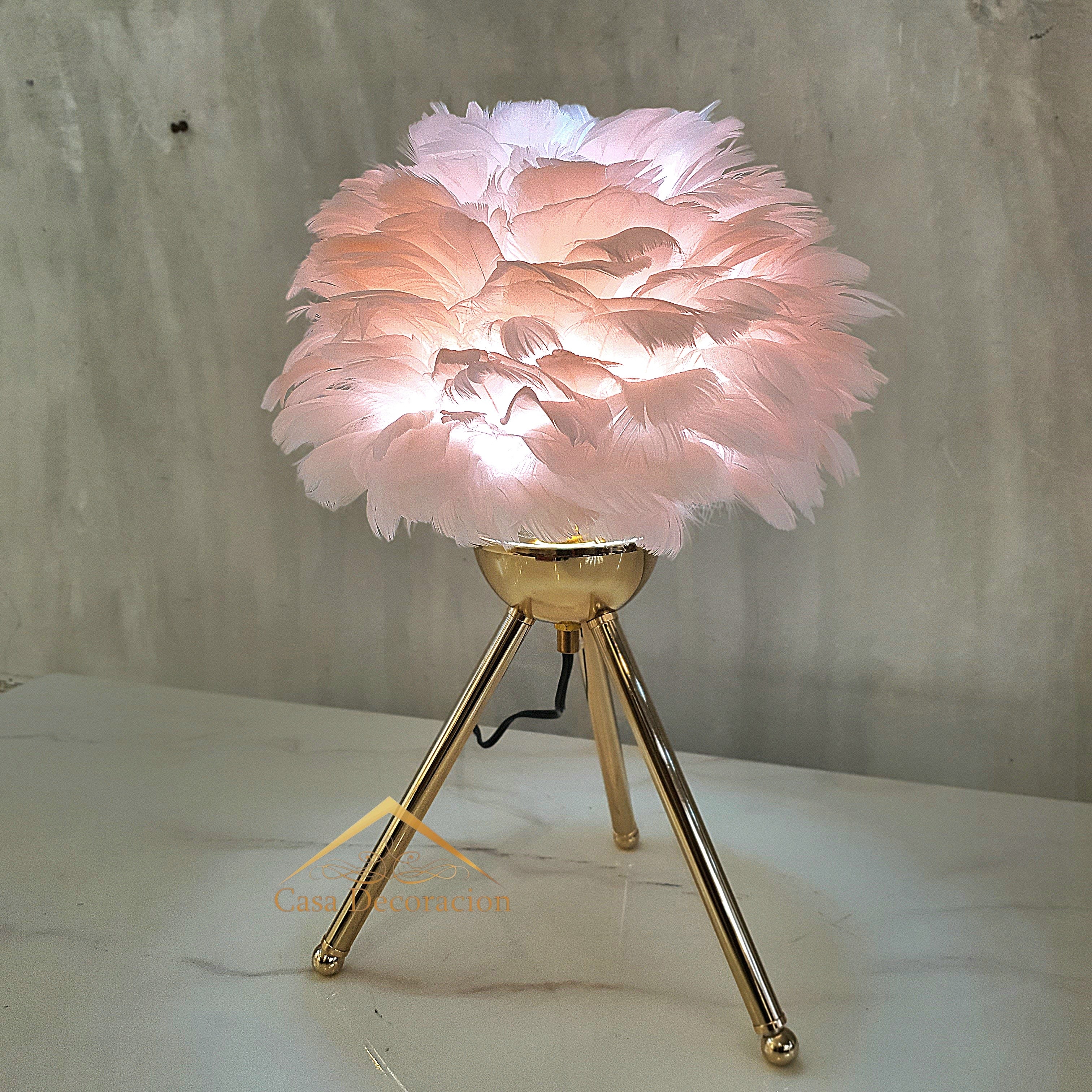 Pink Feather Table Lamp