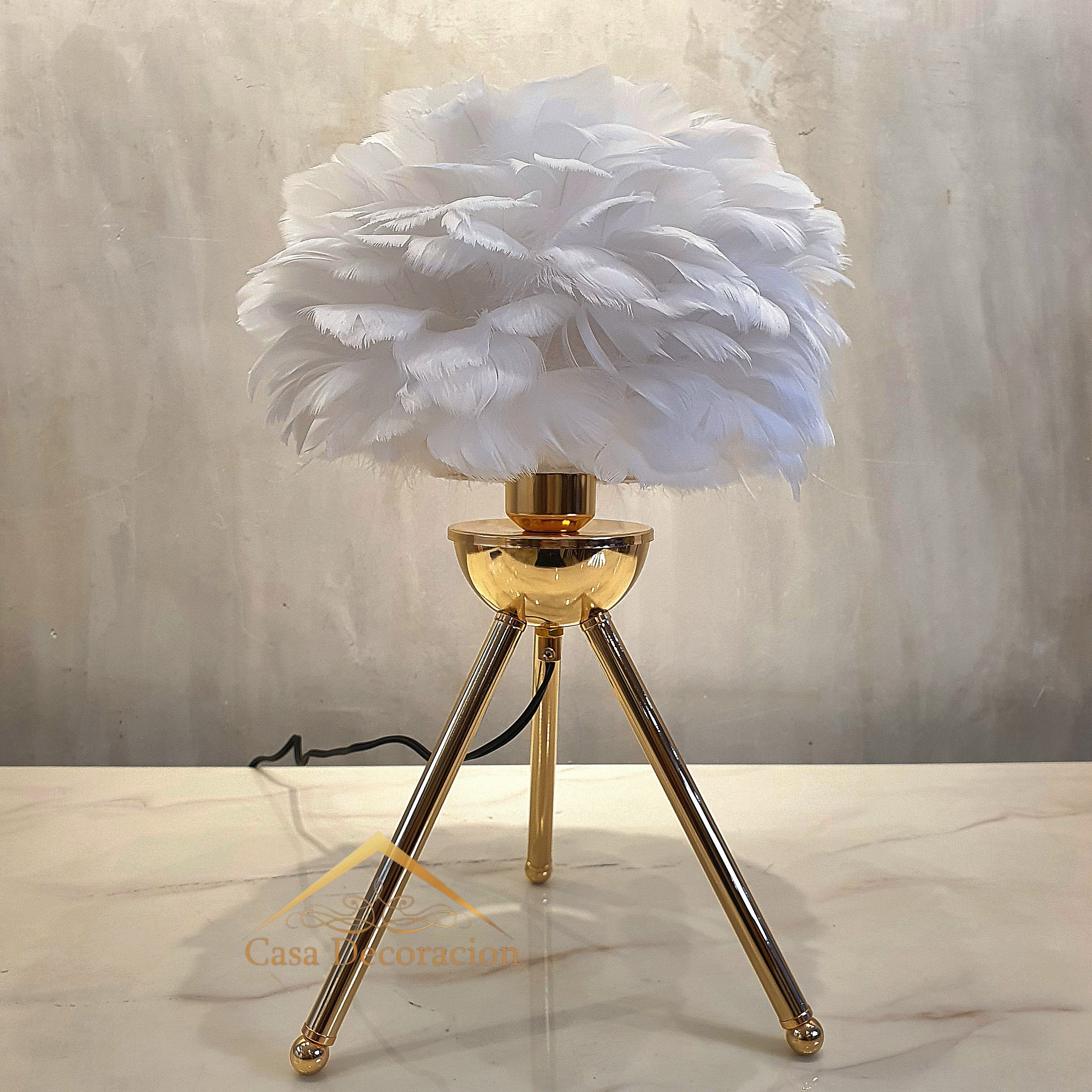White Feather Table Lamp