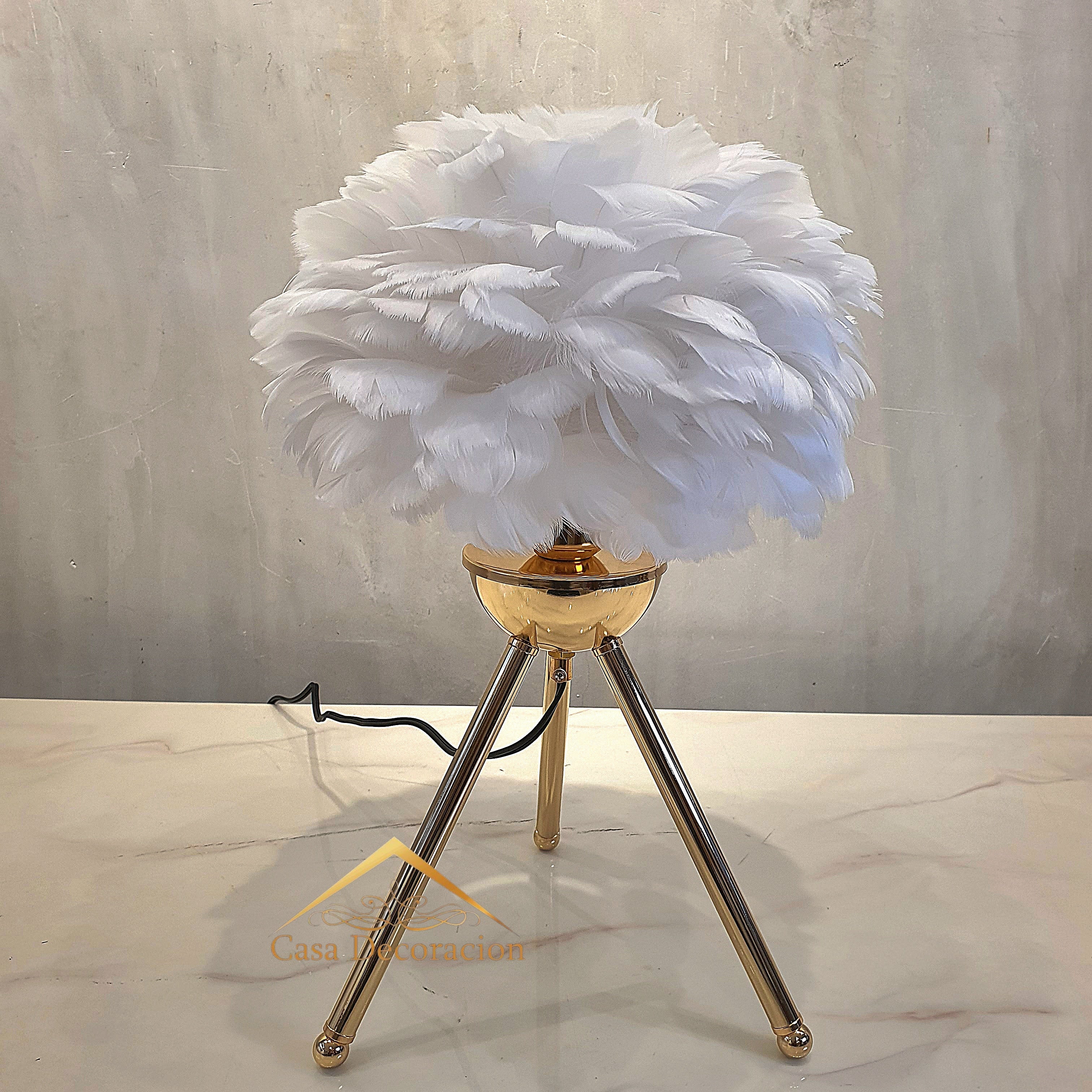 White Feather Table Lamp