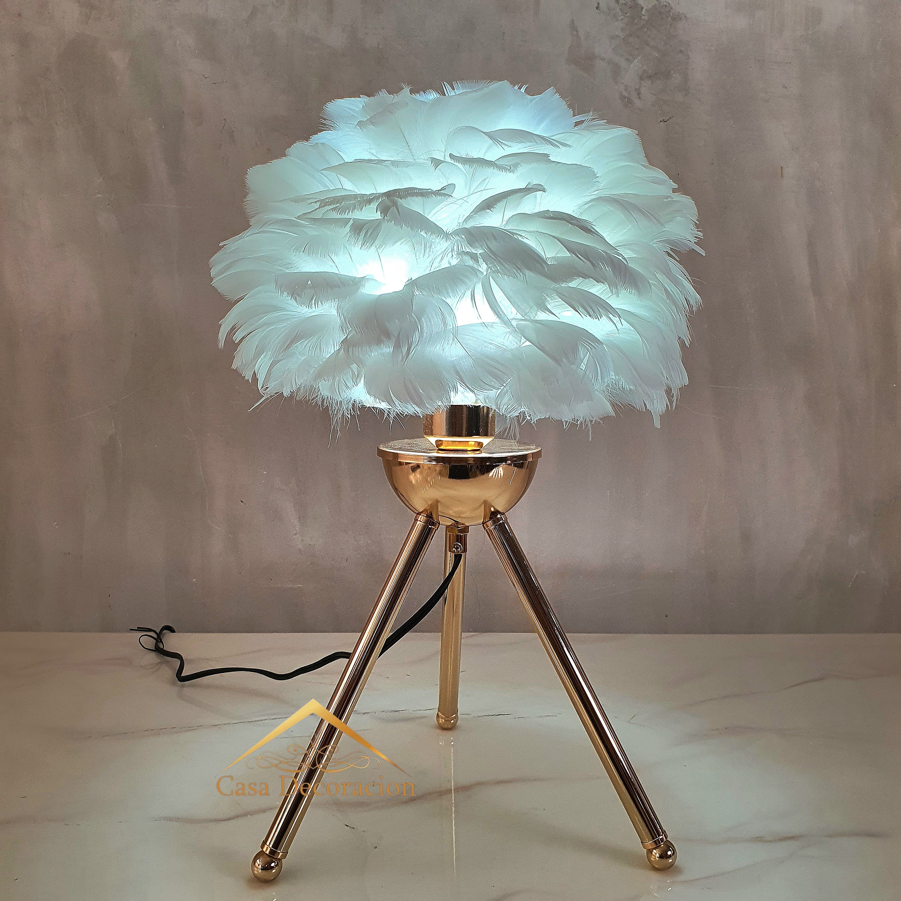 White Feather Table Lamp