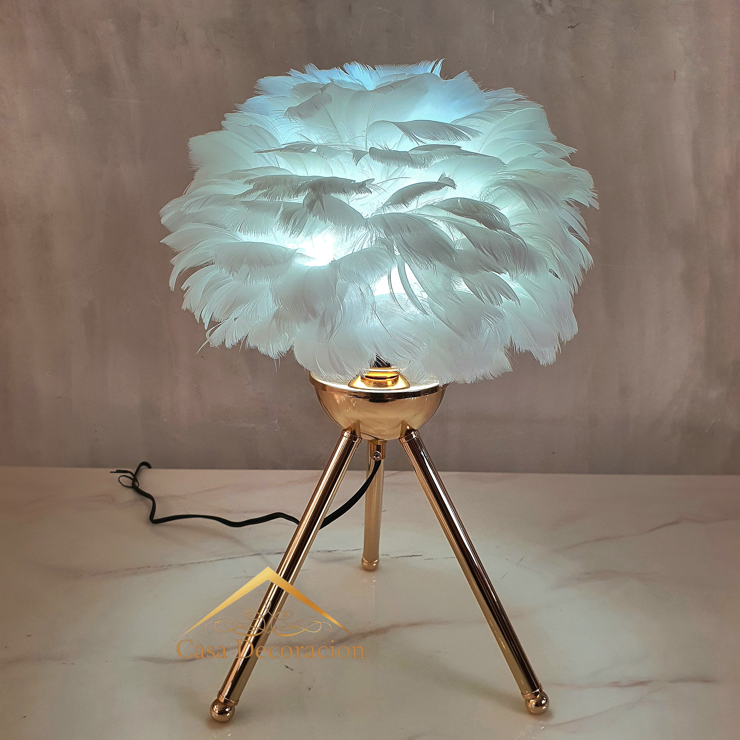White Feather Table Lamp