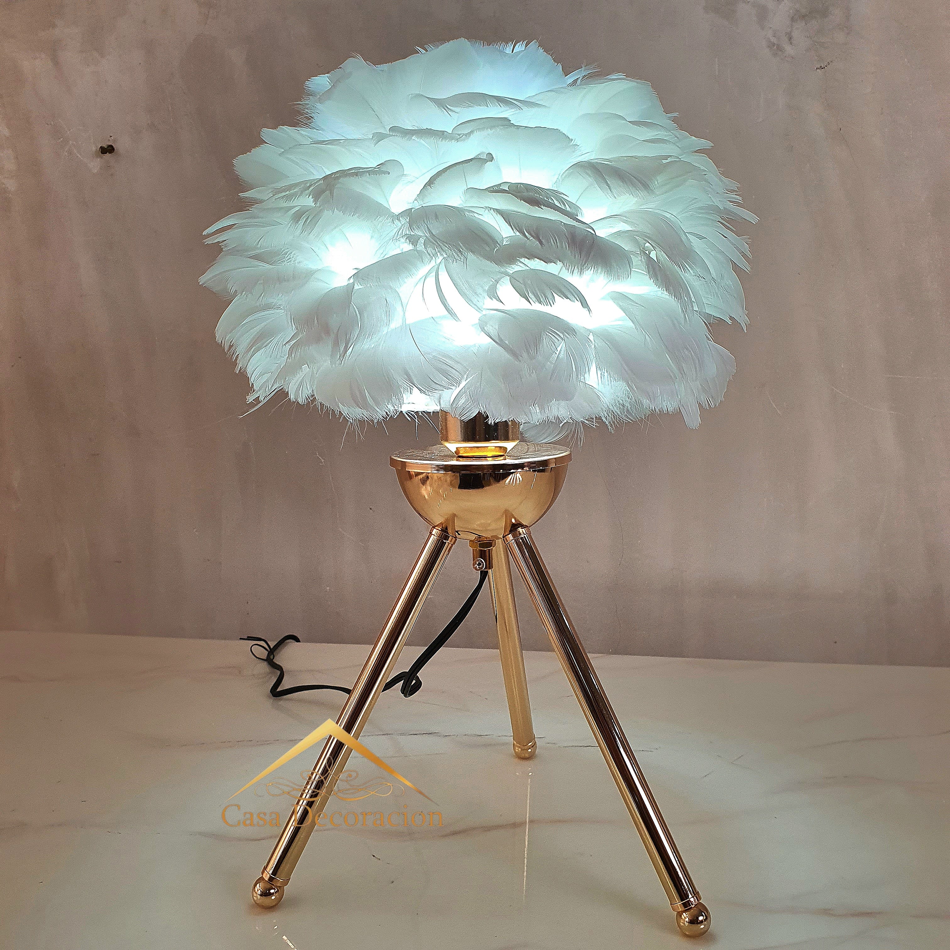 White Feather Table Lamp