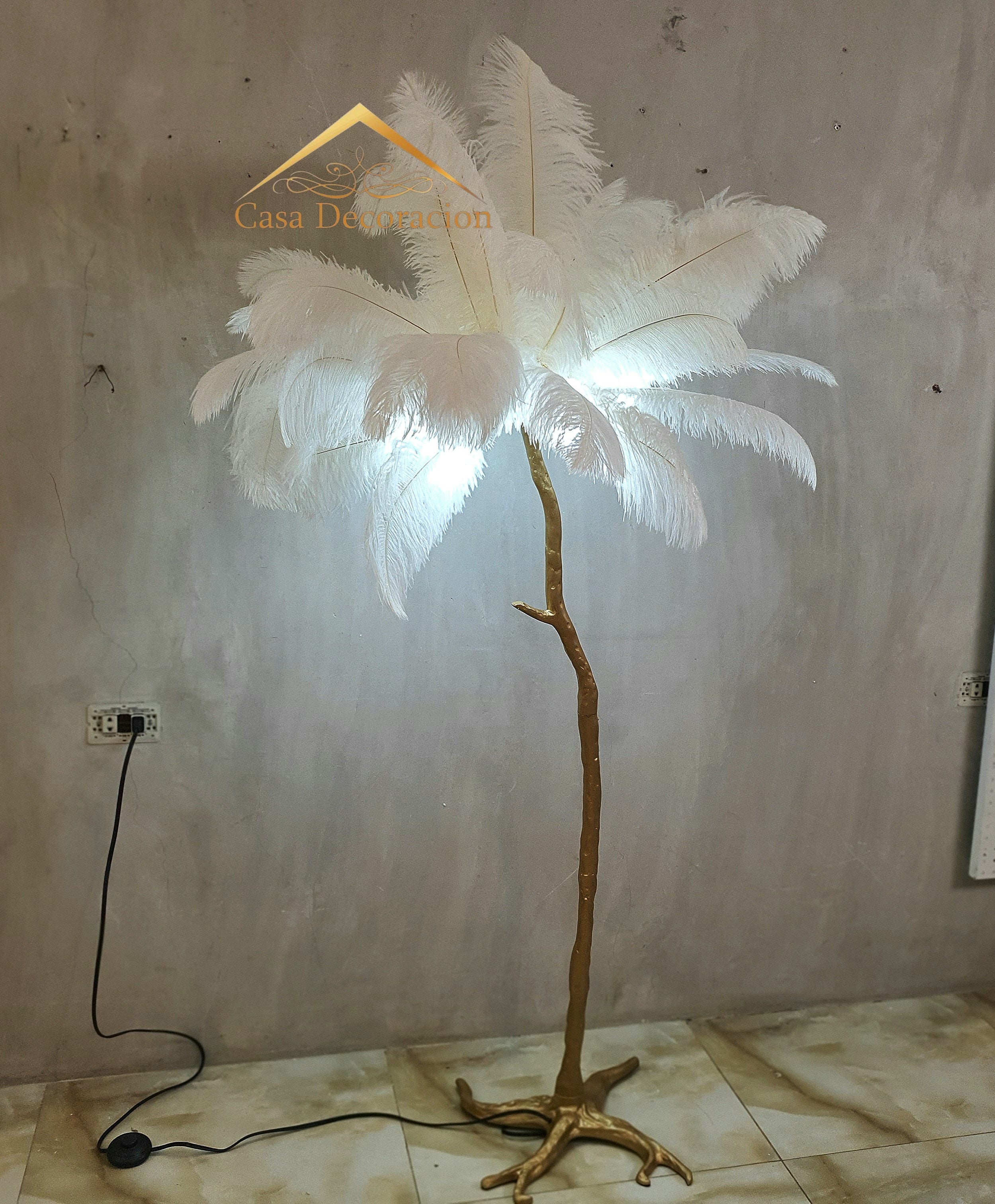 Ostrich Feather Floor Lamp