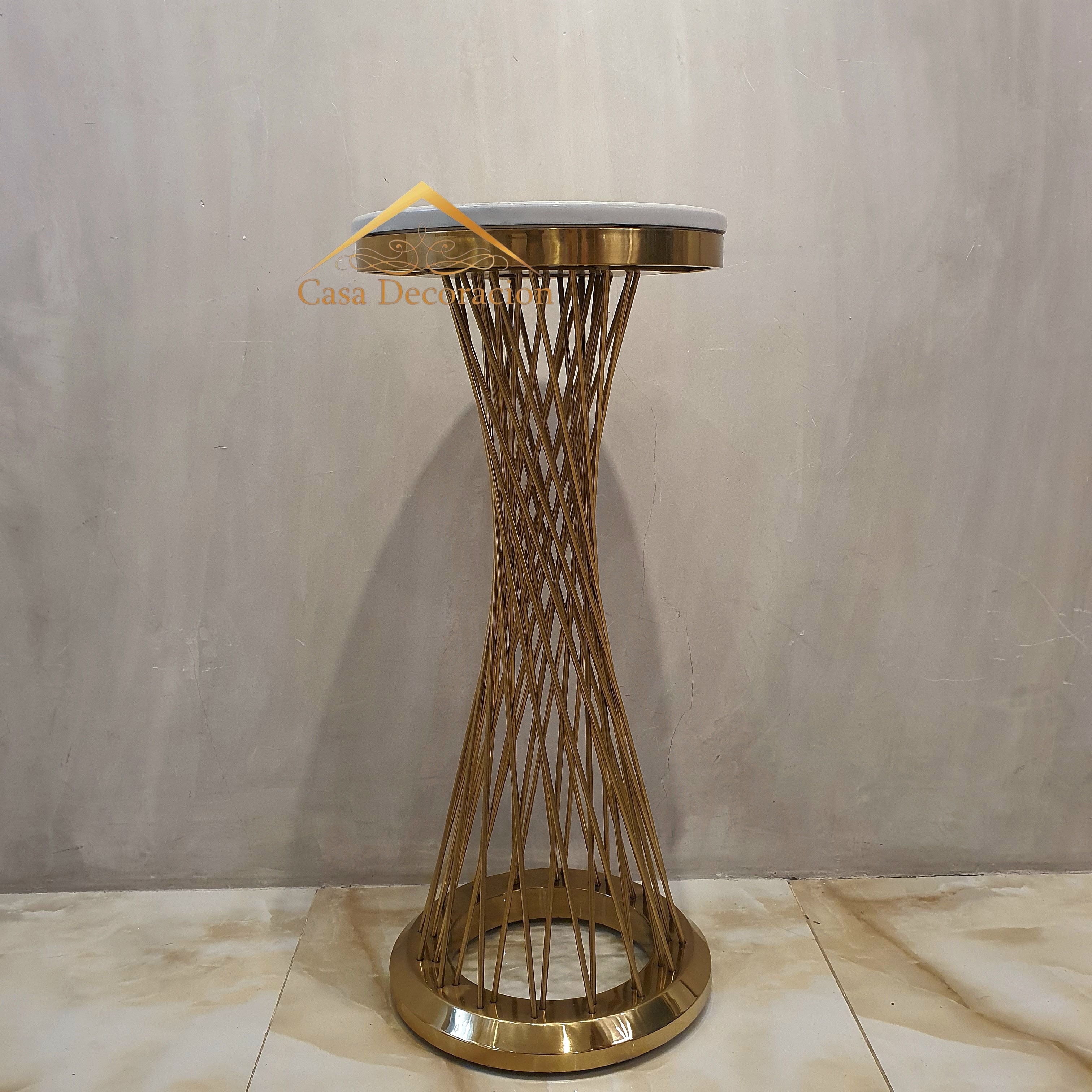 Gold Mesh Side Table Plant Stand
