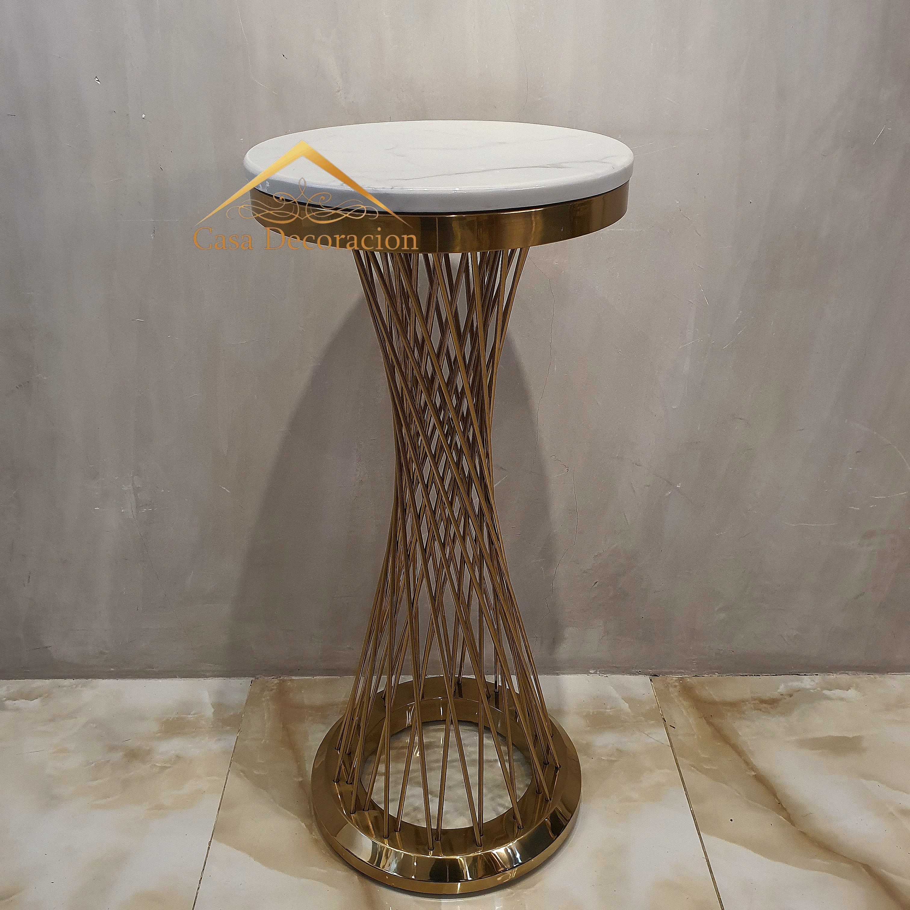 Gold Mesh Side Table Plant Stand