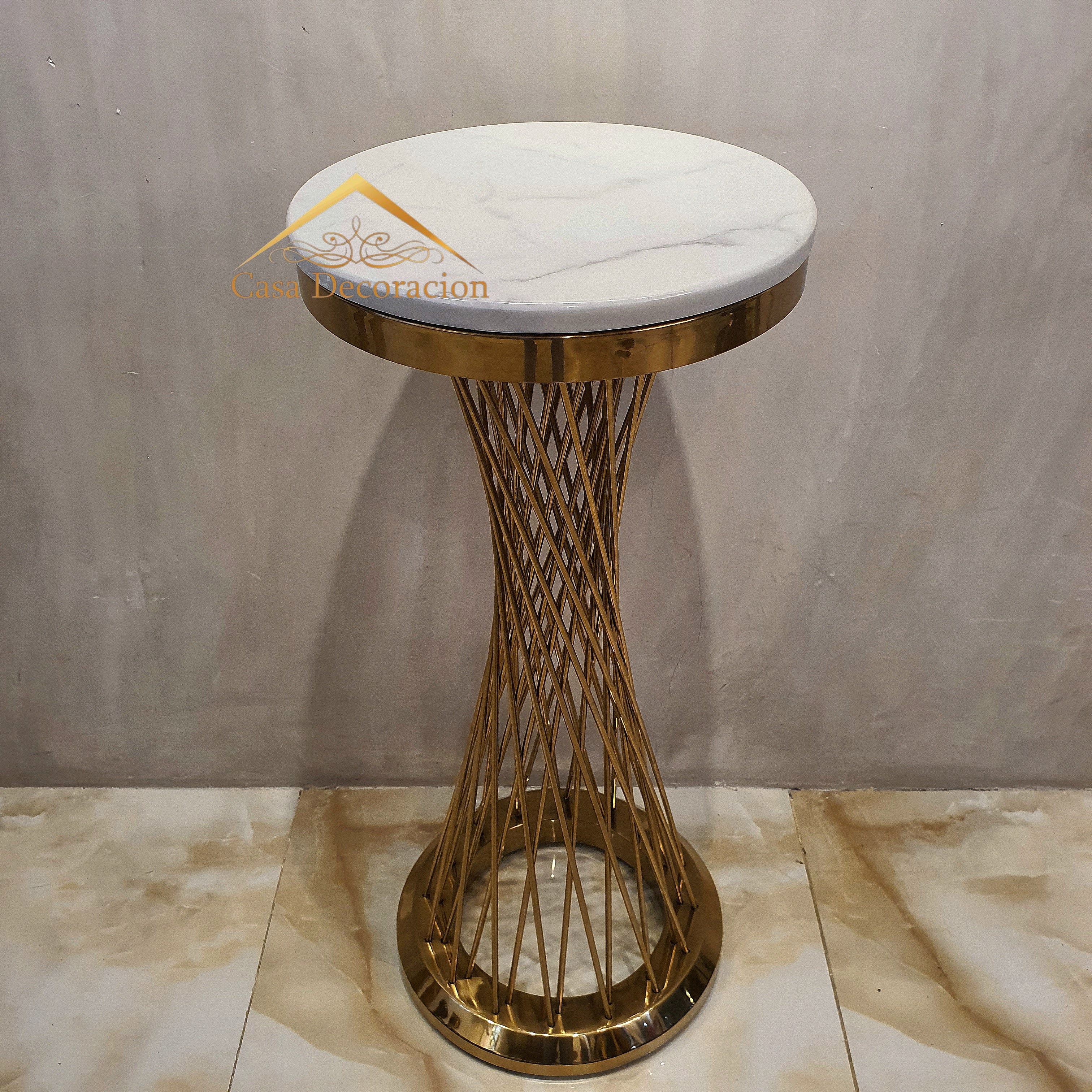 Gold Mesh Side Table Plant Stand