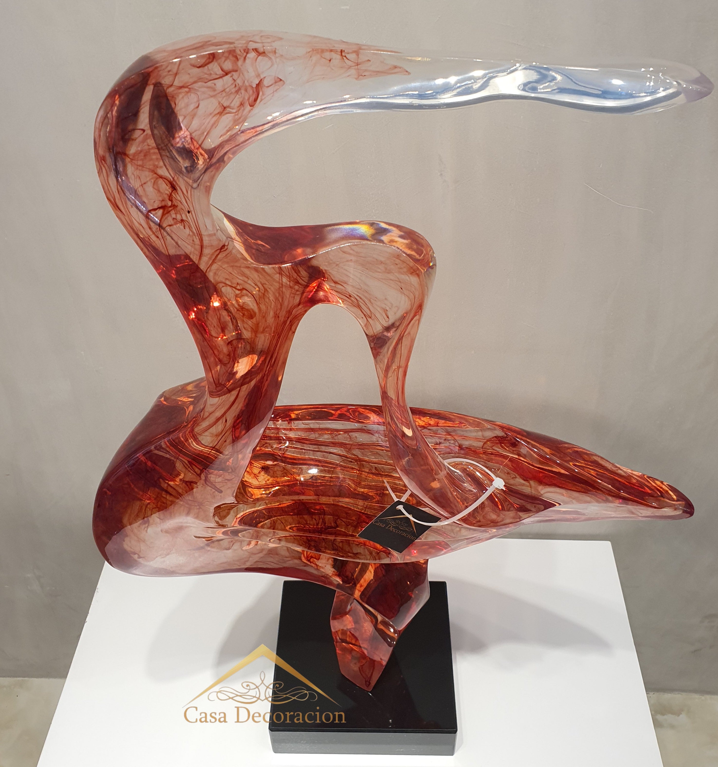 Resin Abstract Sculpture Red