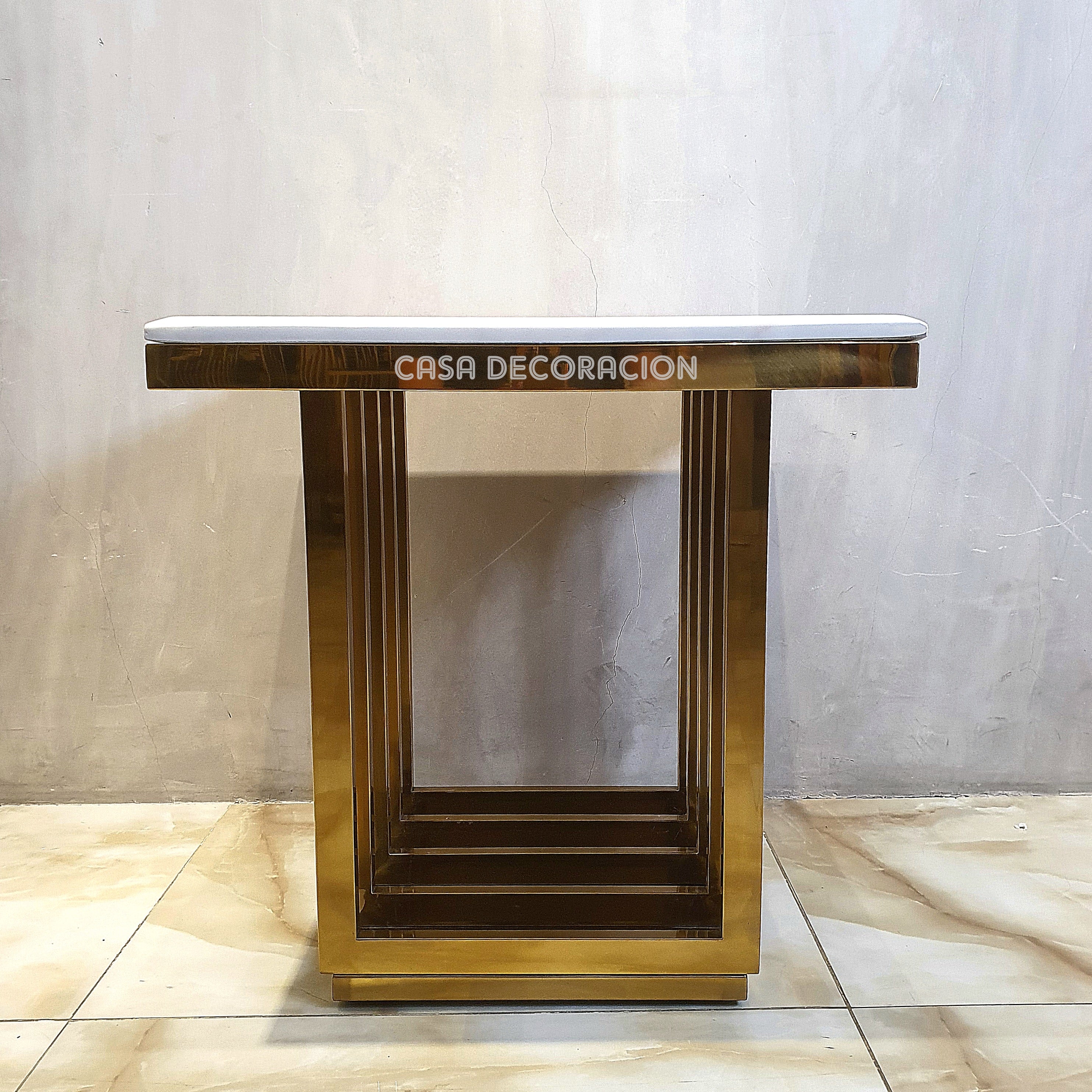 Gold Minimalist Metal Bar Side Table