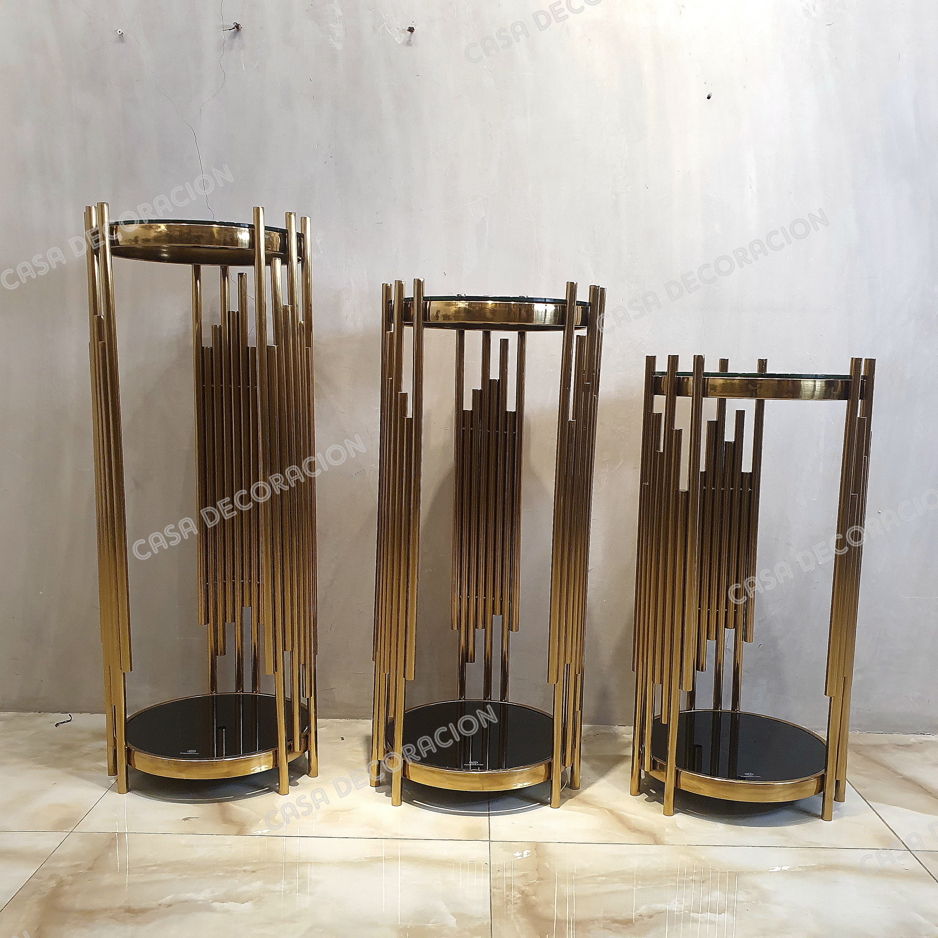 Imperial Cylindrical  Gold Side Table