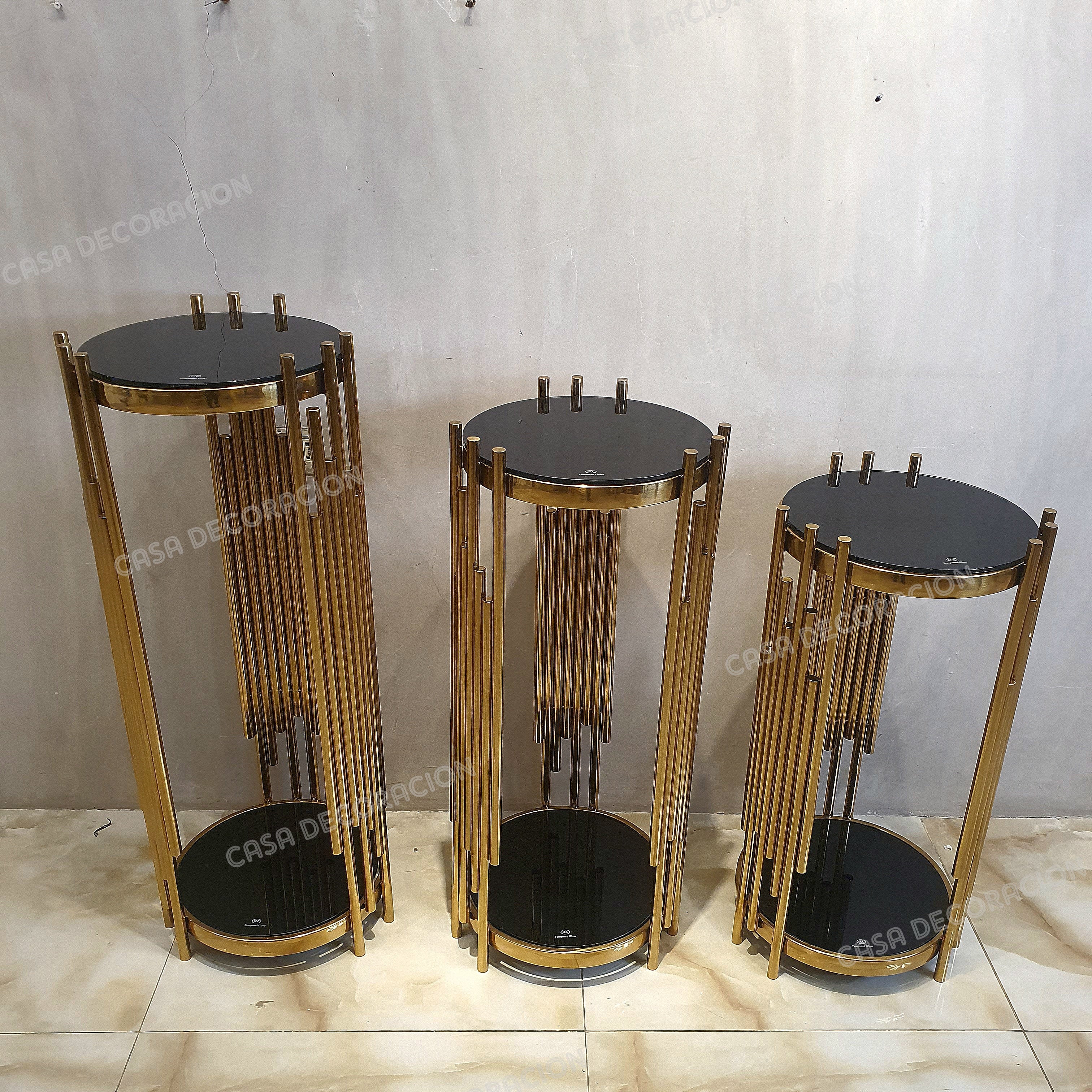 Imperial Cylindrical  Gold Side Table