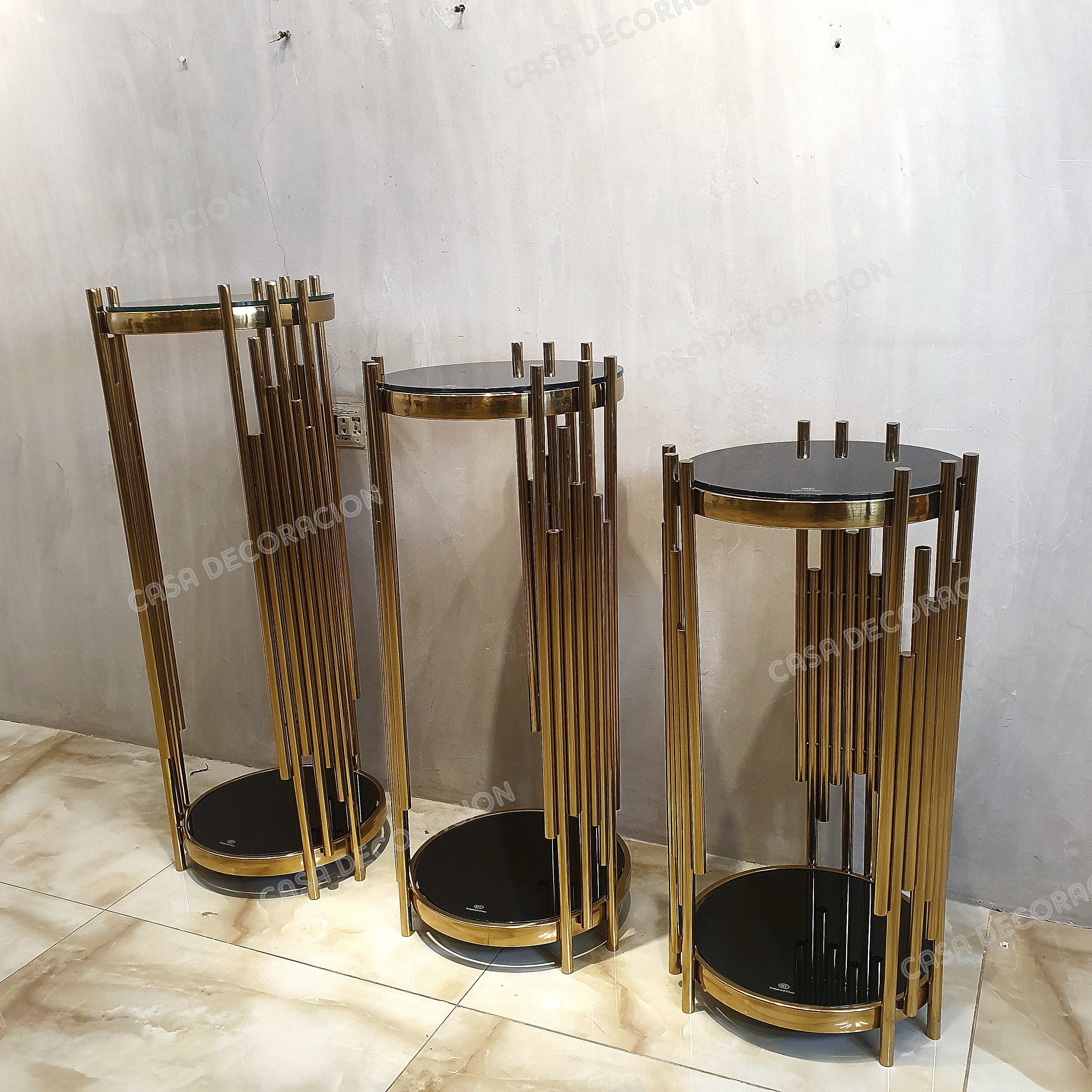 Imperial Cylindrical  Gold Side Table