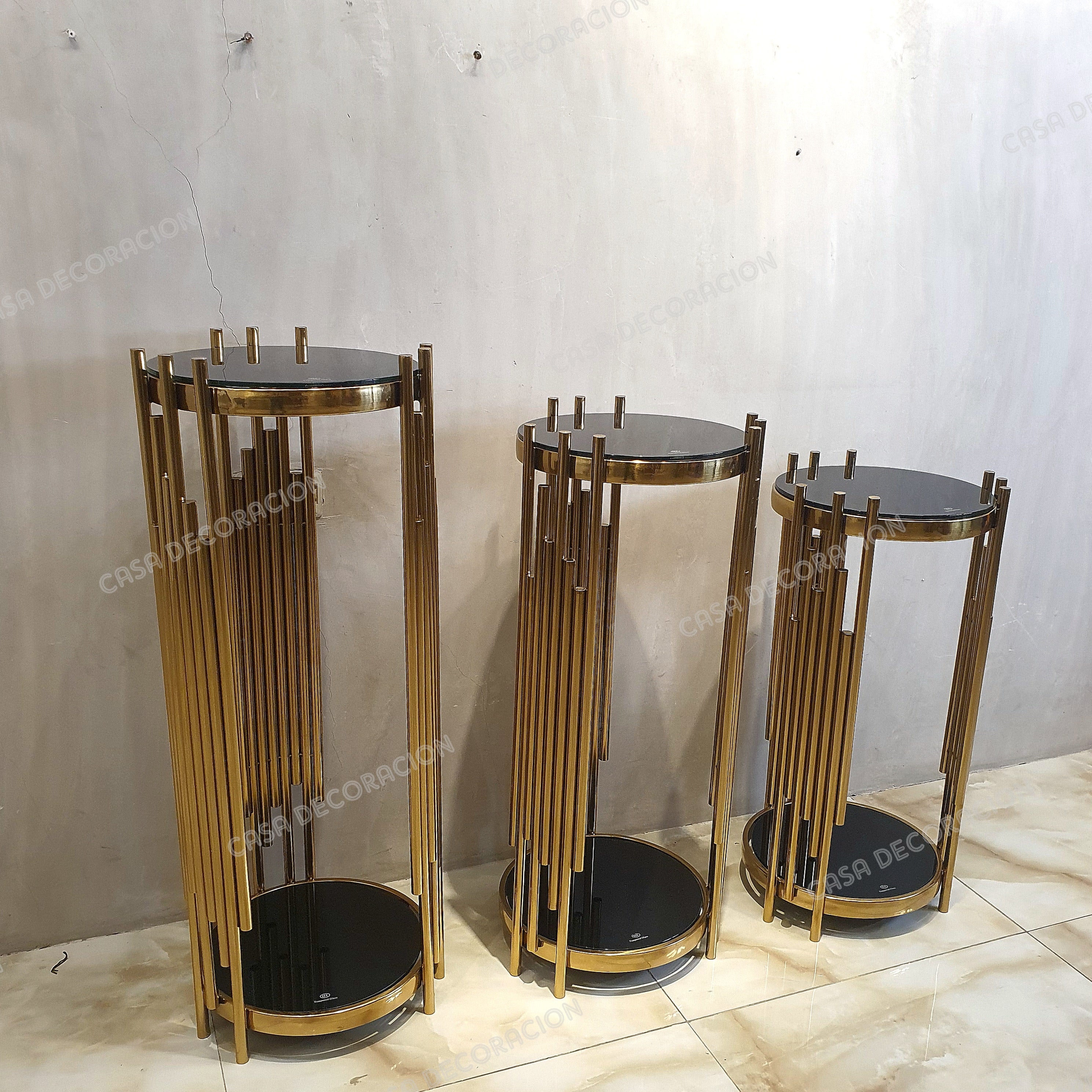 Imperial Cylindrical  Gold Side Table