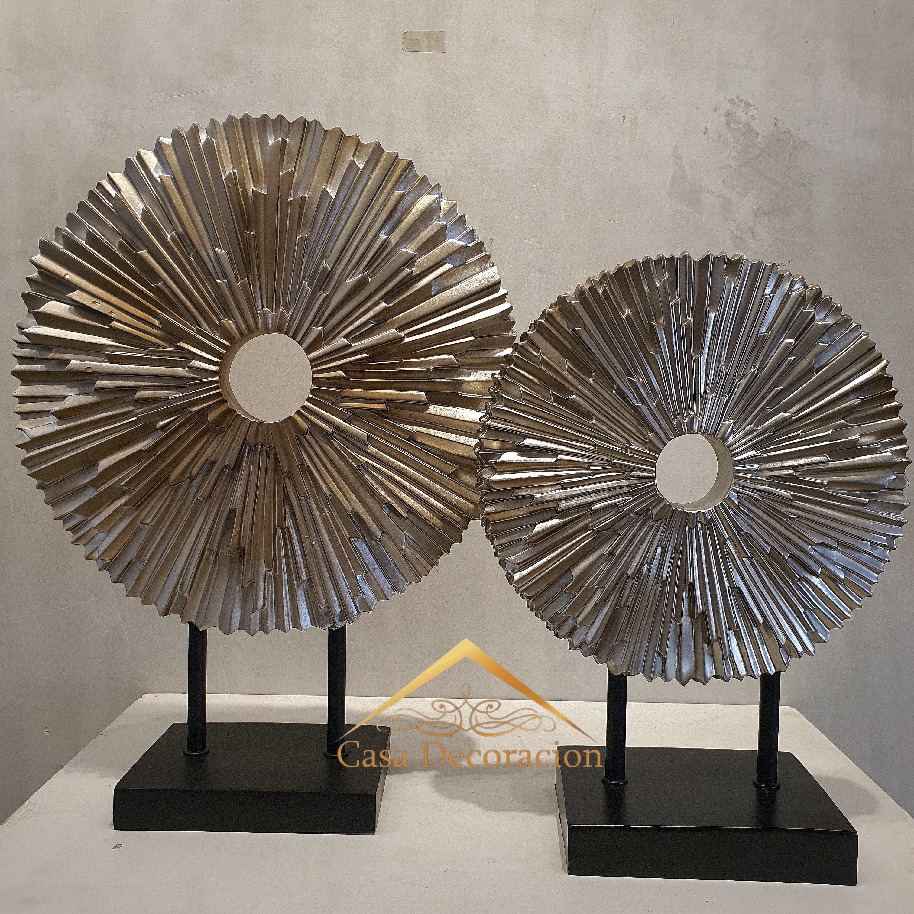 Accent Brown Disc Table Decor - Set of 2