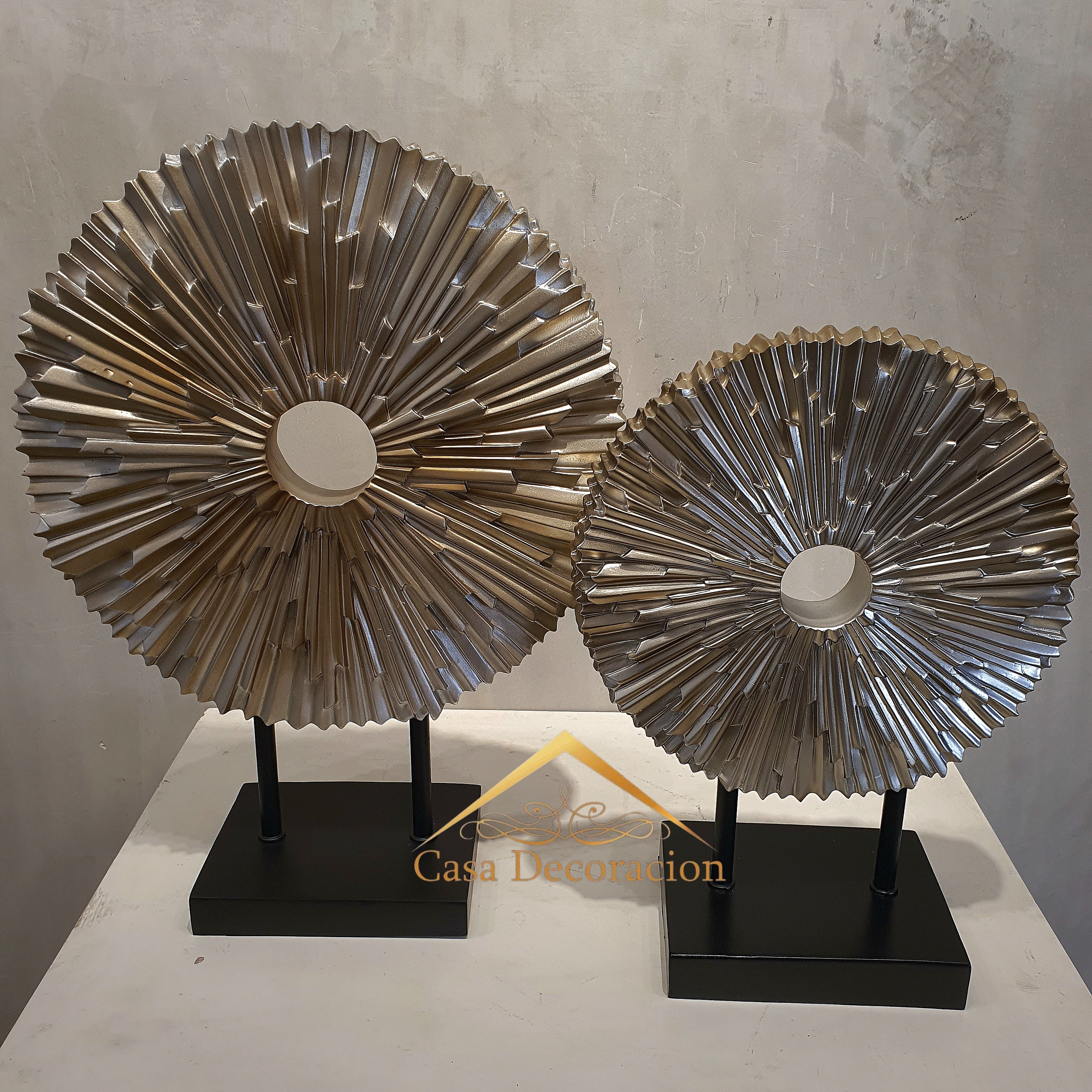 Accent Brown Disc Table Decor - Set of 2