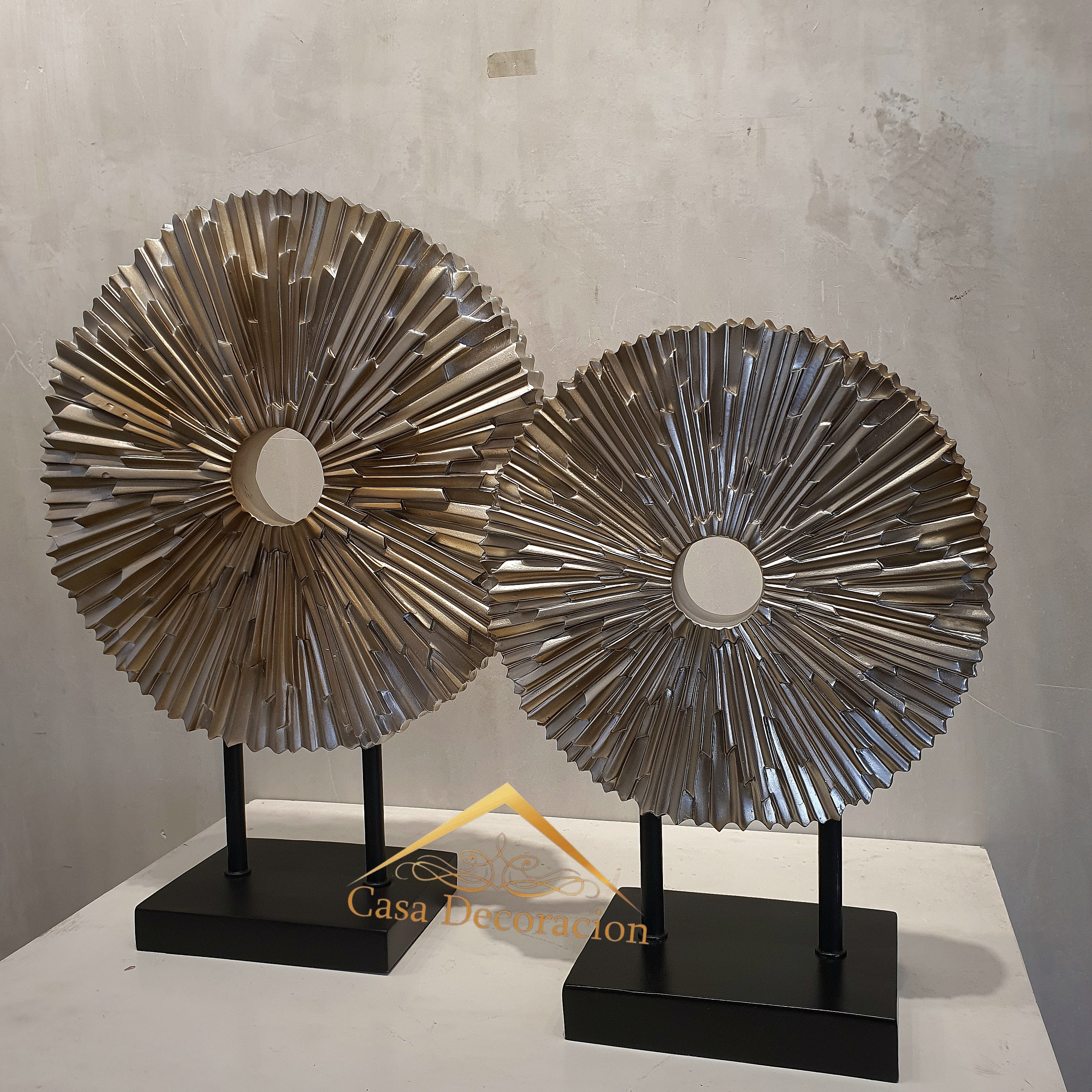 Accent Brown Disc Table Decor - Set of 2