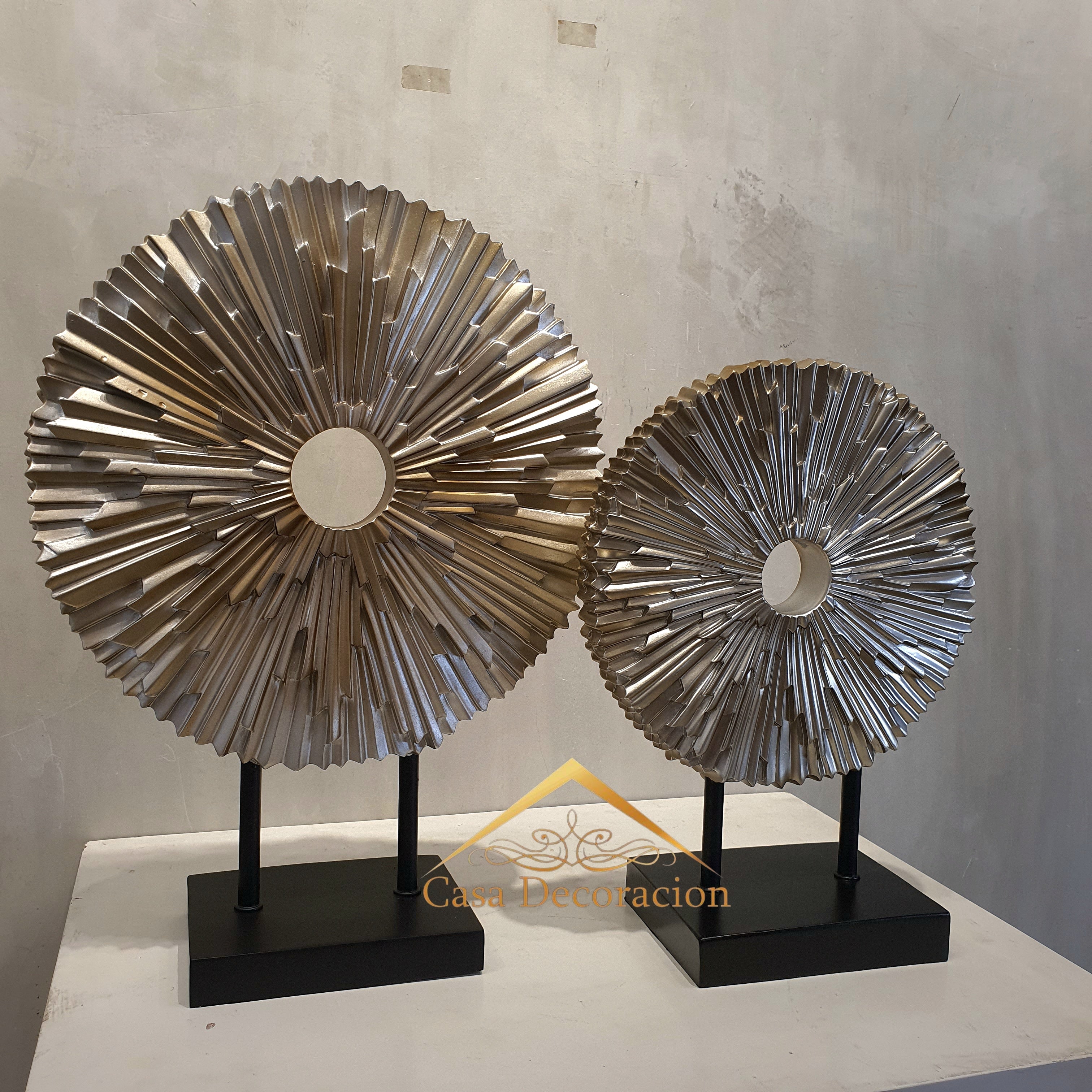 Accent Brown Disc Table Decor - Set of 2