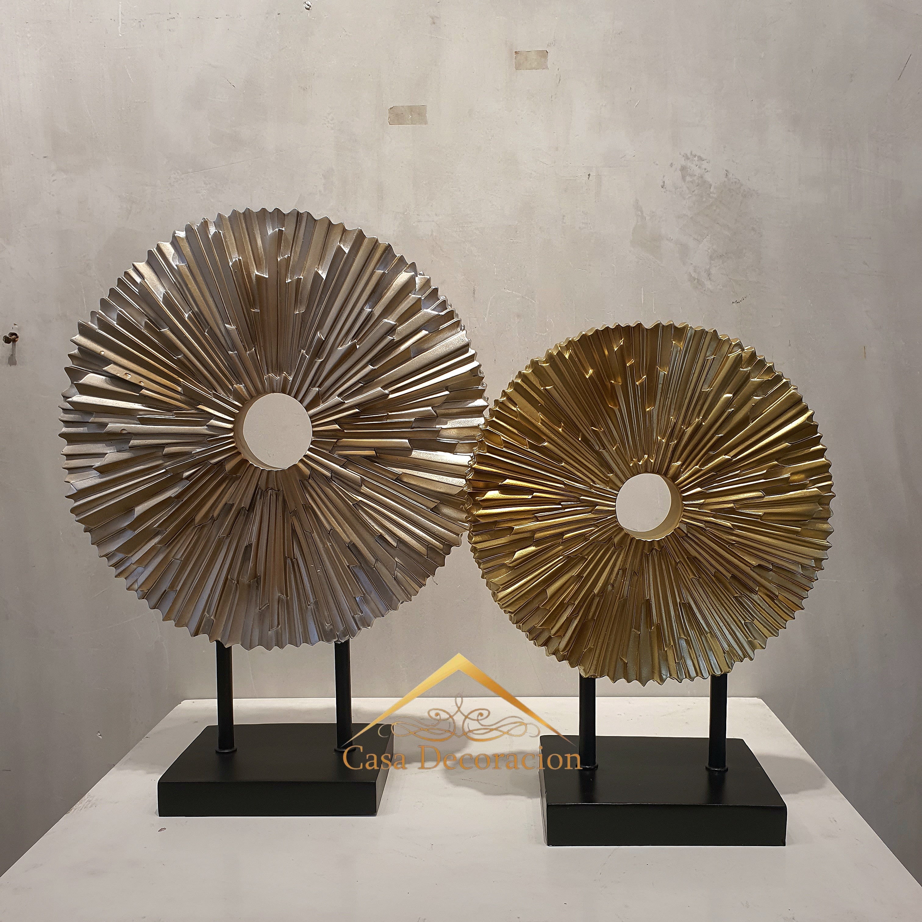 Accent Brown Disc Table Decor - Set of 2