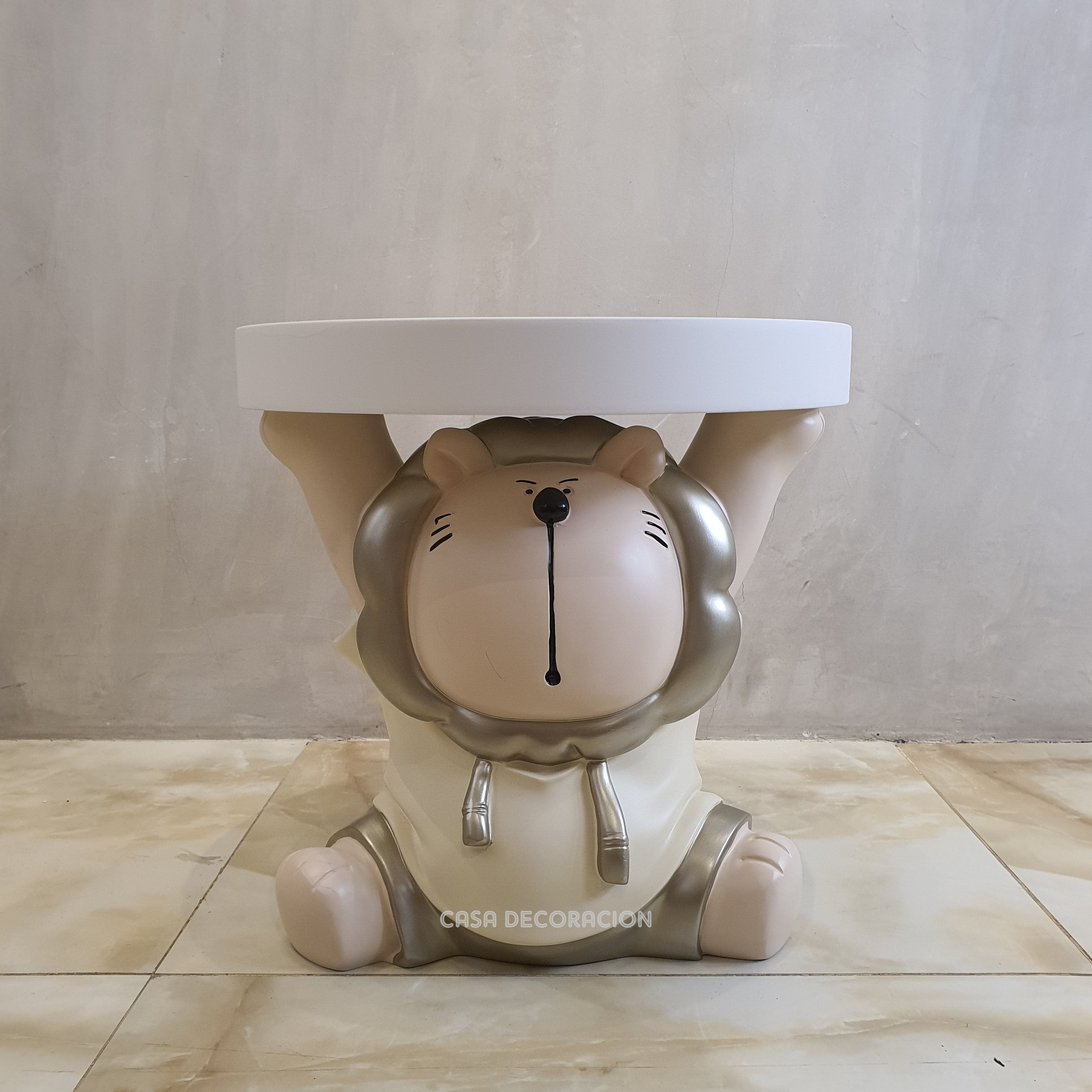 Coffee Table Lion Resin Gold