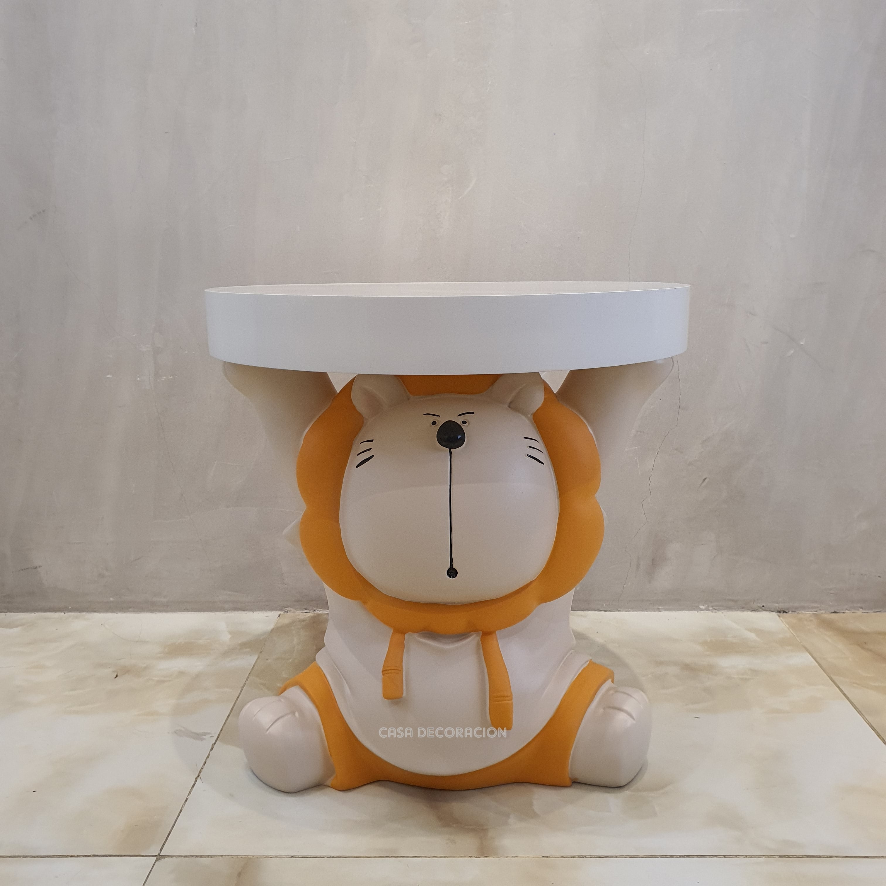 Coffee Table Lion Resin Orange