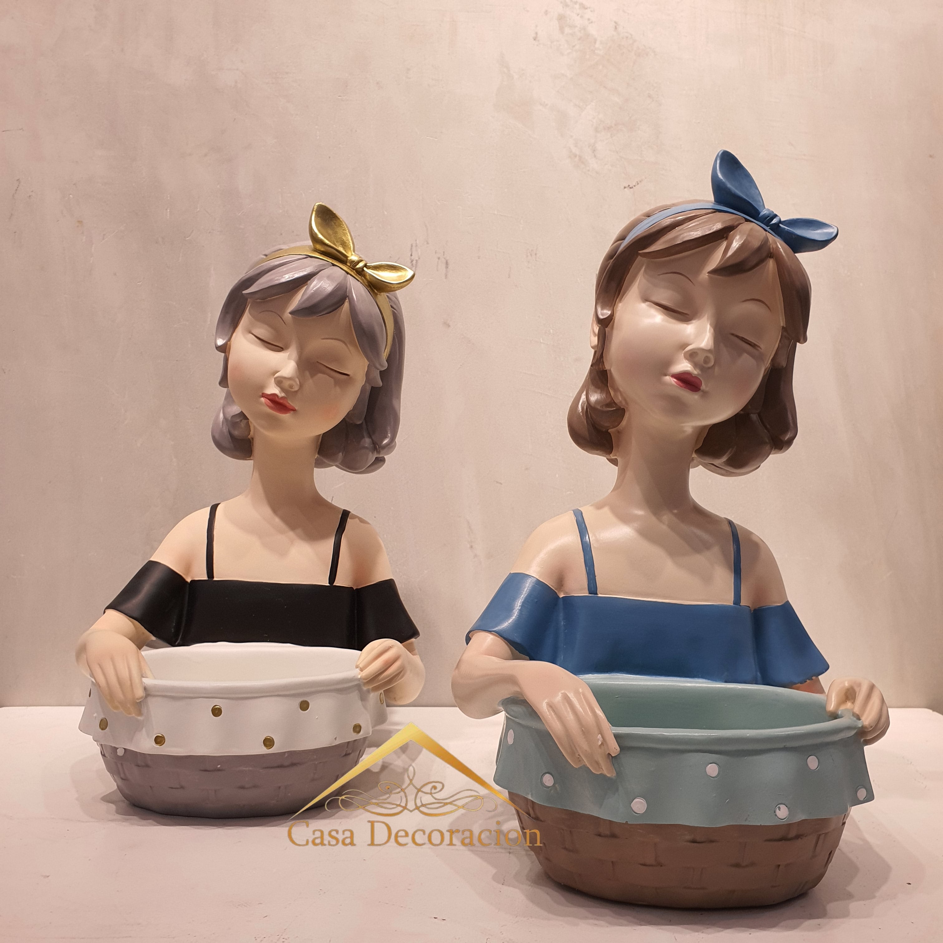 Lady w/ Basket Storage Organizer - Black