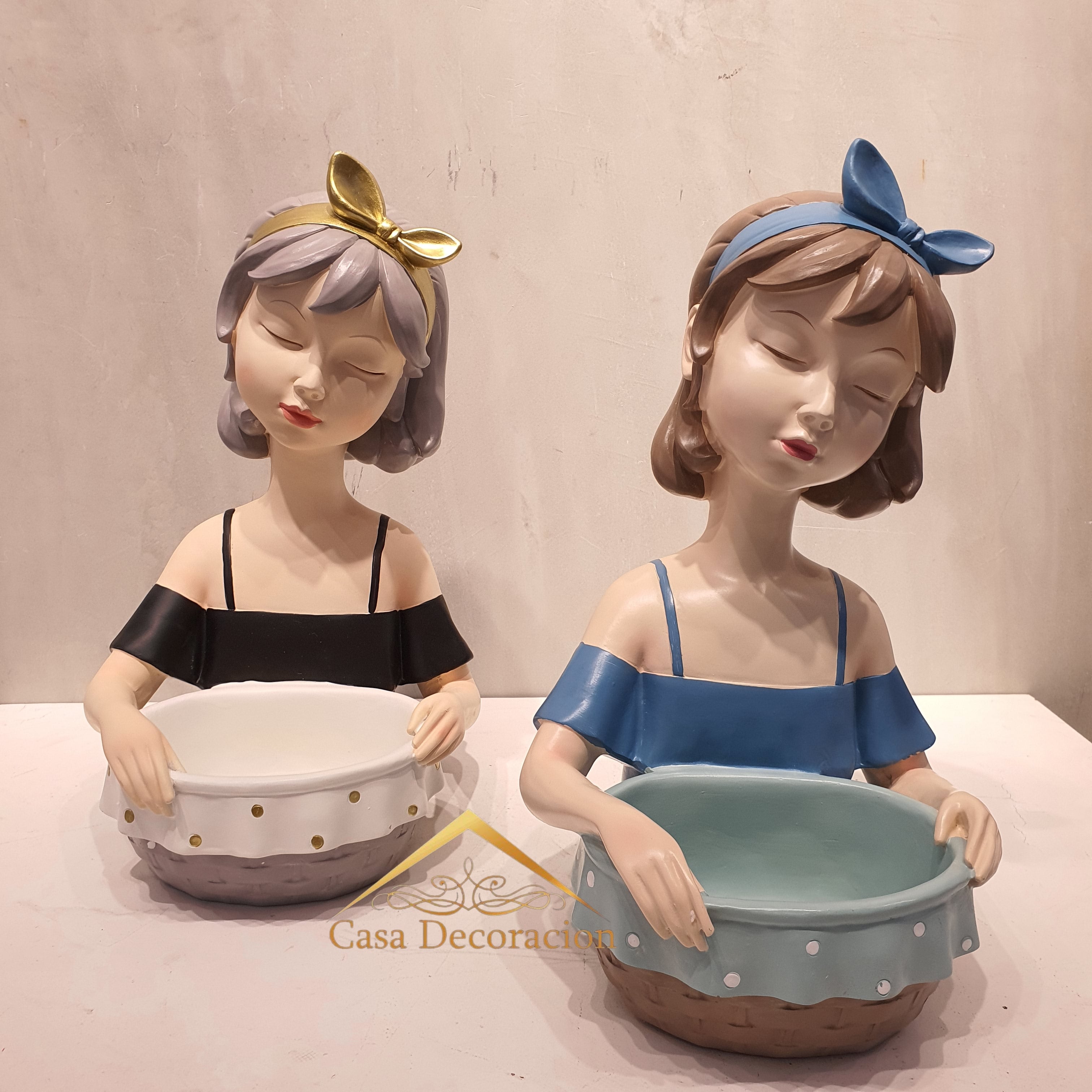 Lady w/ Basket Storage Organizer - Black