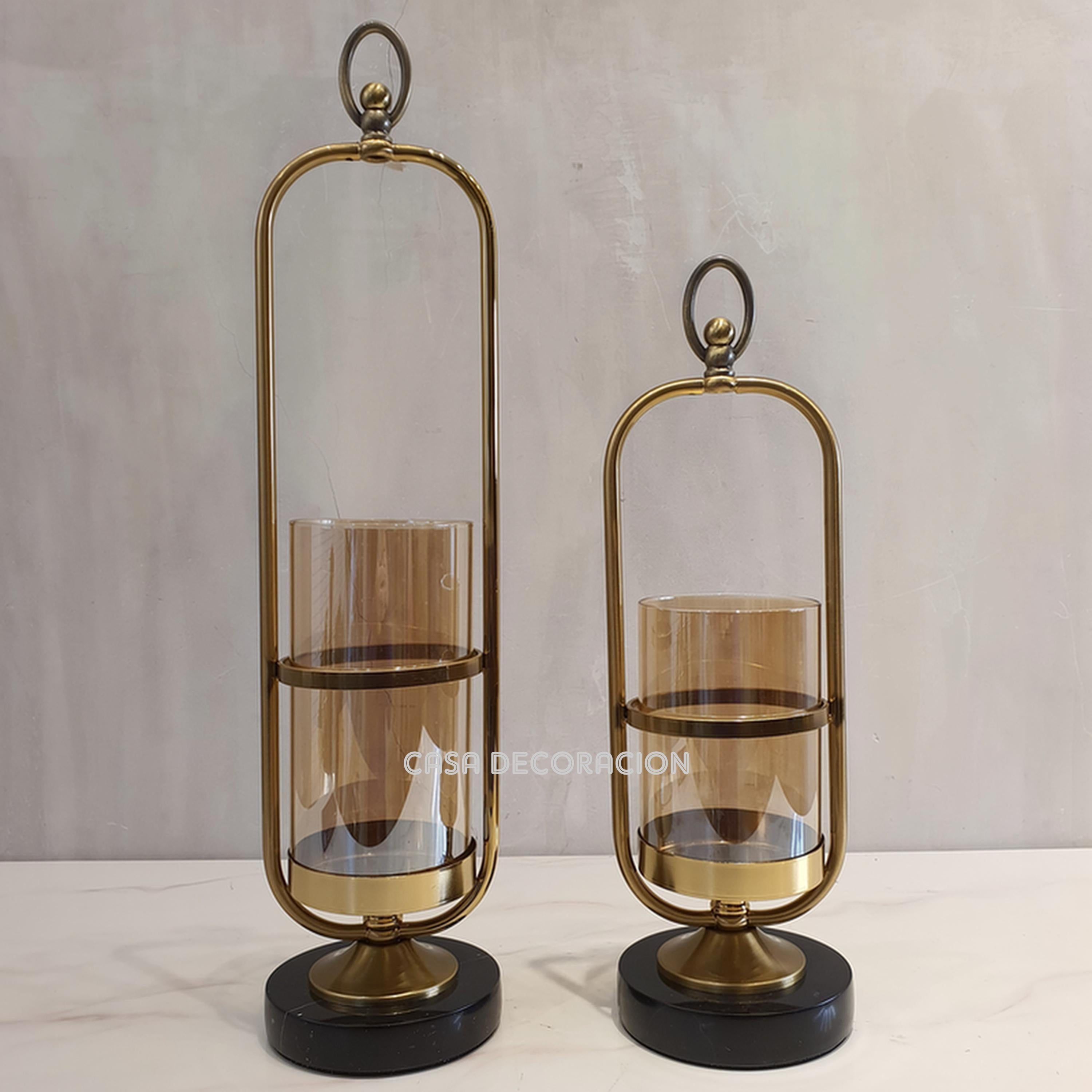 Modern Metal and Glass vase - Set of 2