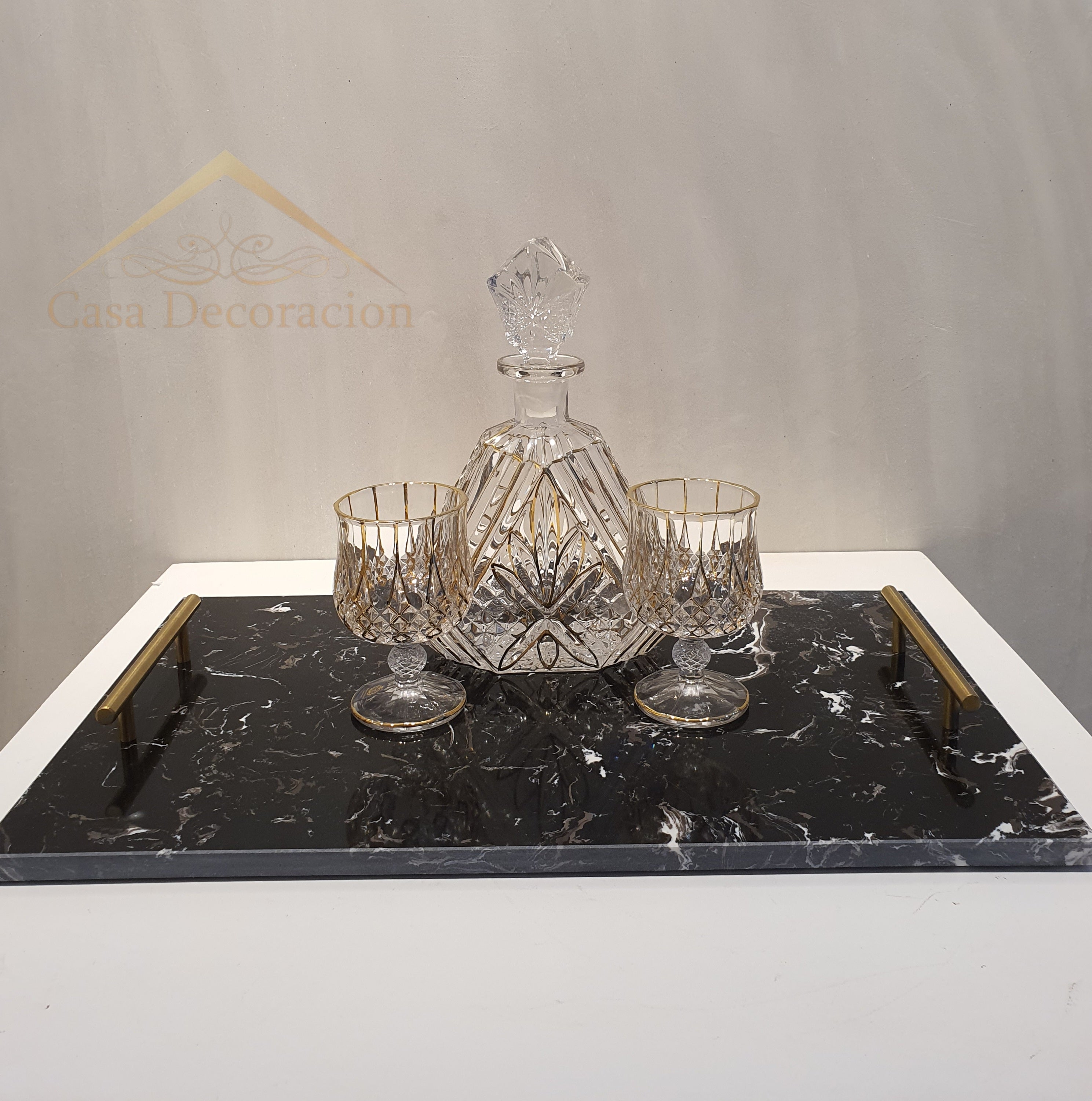 Marble Tray White/Black