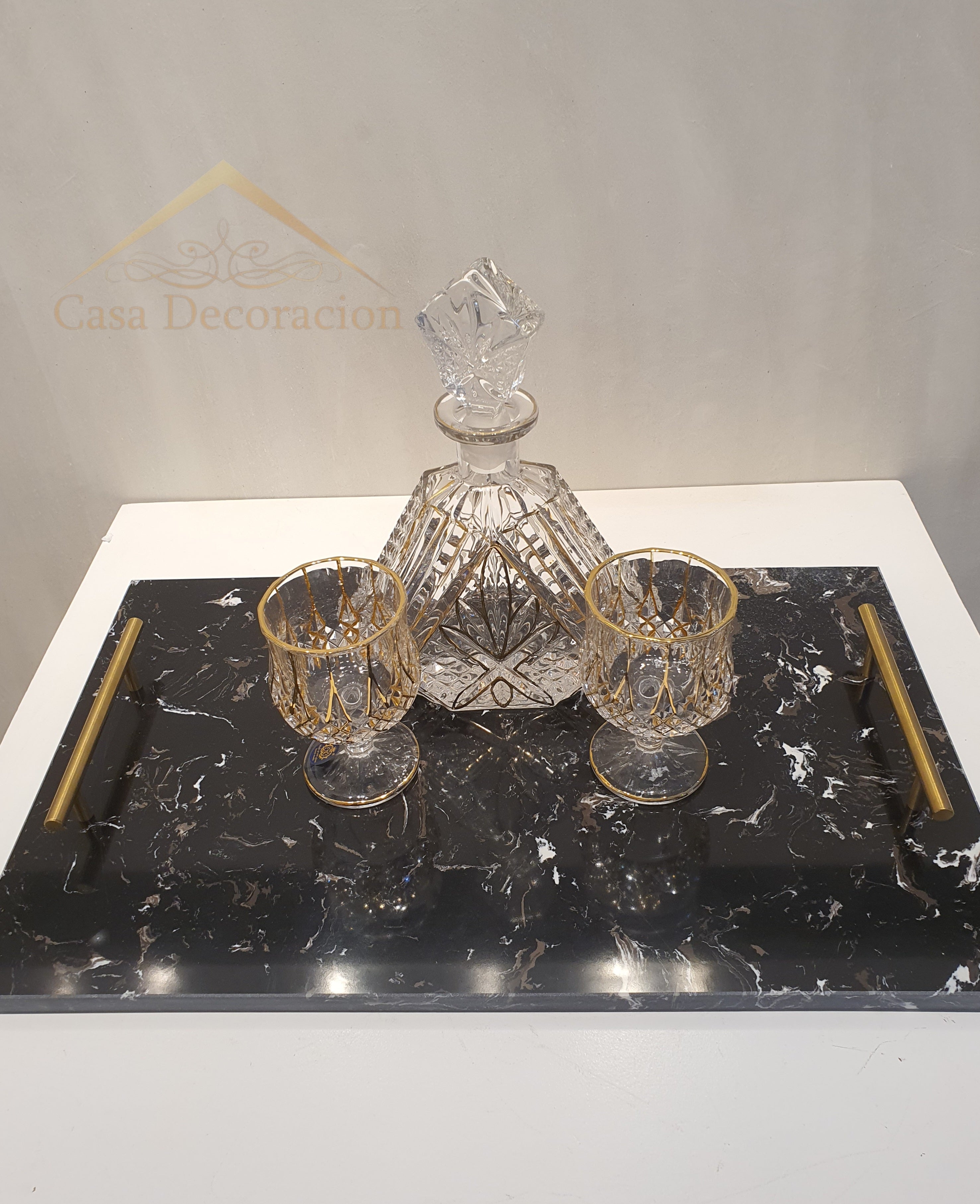 Marble Tray White/Black