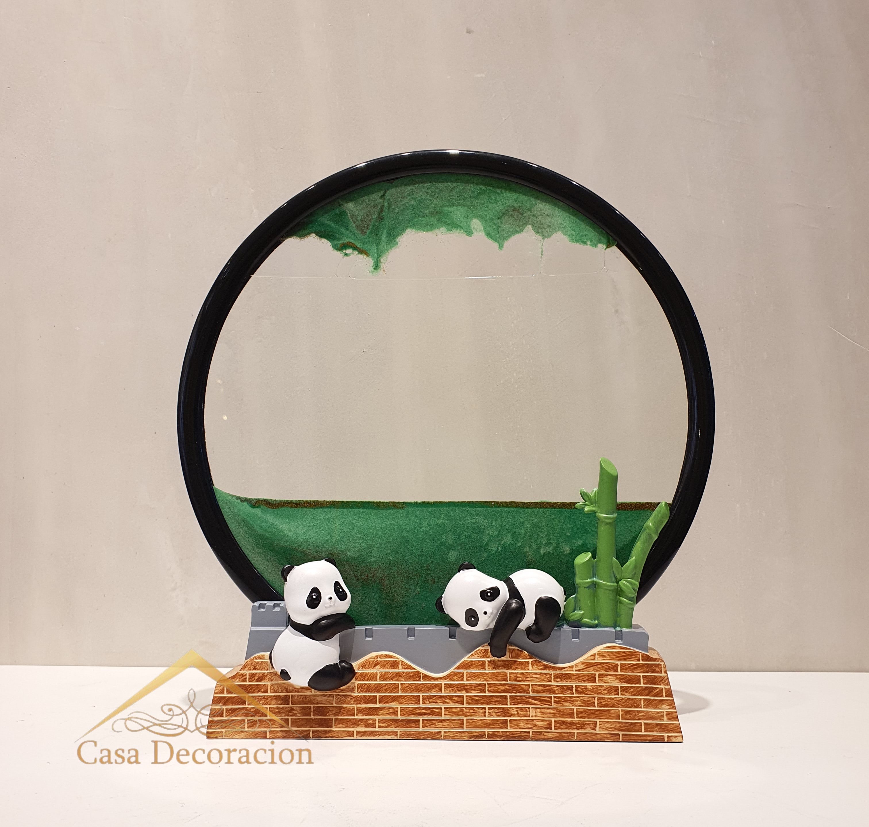 Panda and Sand Decor - Green (Sand Art liquid Motion)