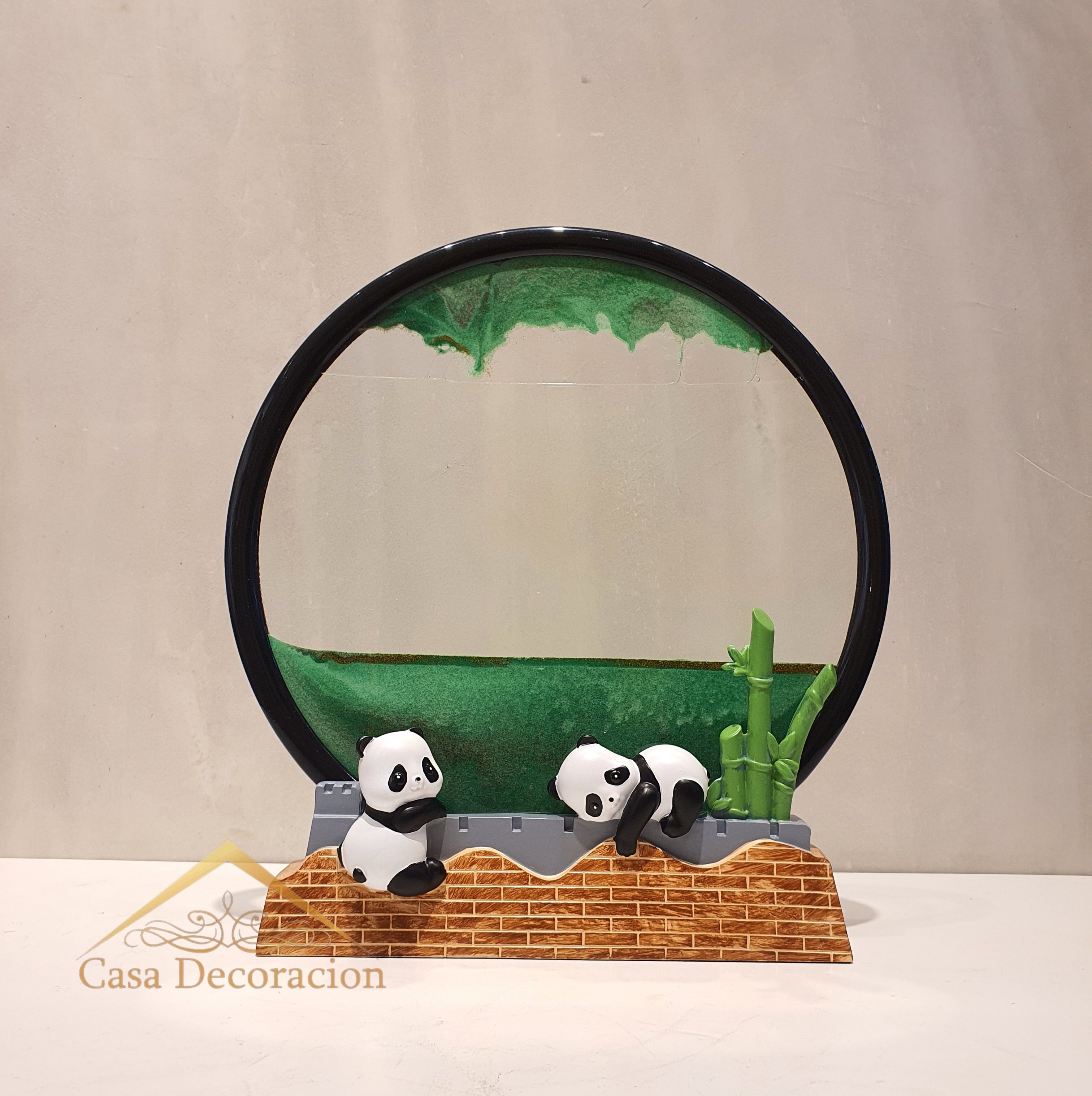 Panda and Sand Decor - Green (Sand Art liquid Motion)
