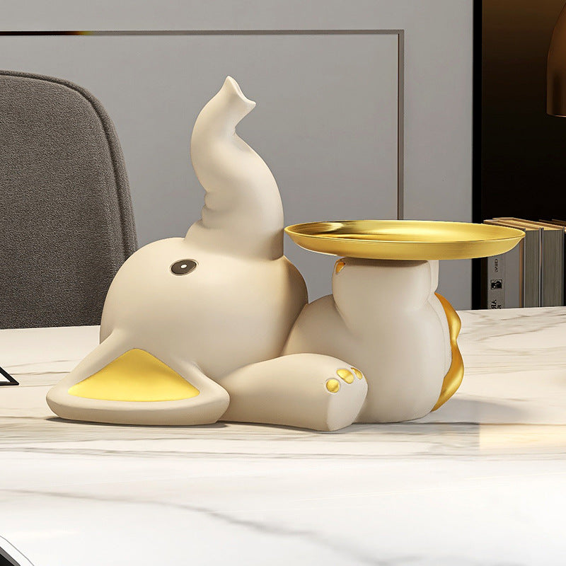 White Laying Elephant Organizer