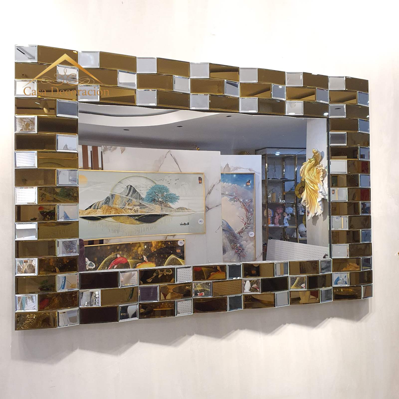 Luxury Two Toned Rectangular Mirror