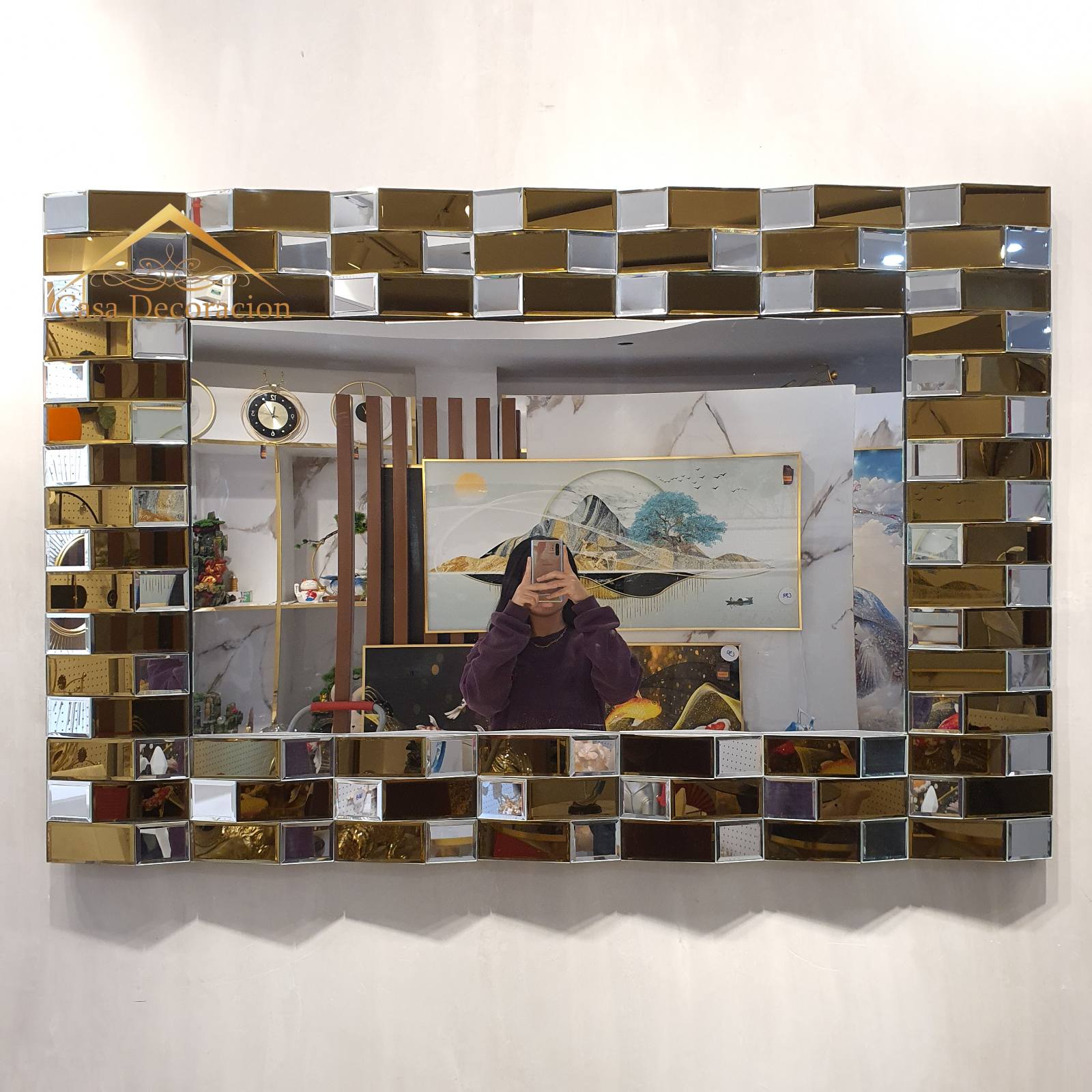 Luxury Two Toned Rectangular Mirror